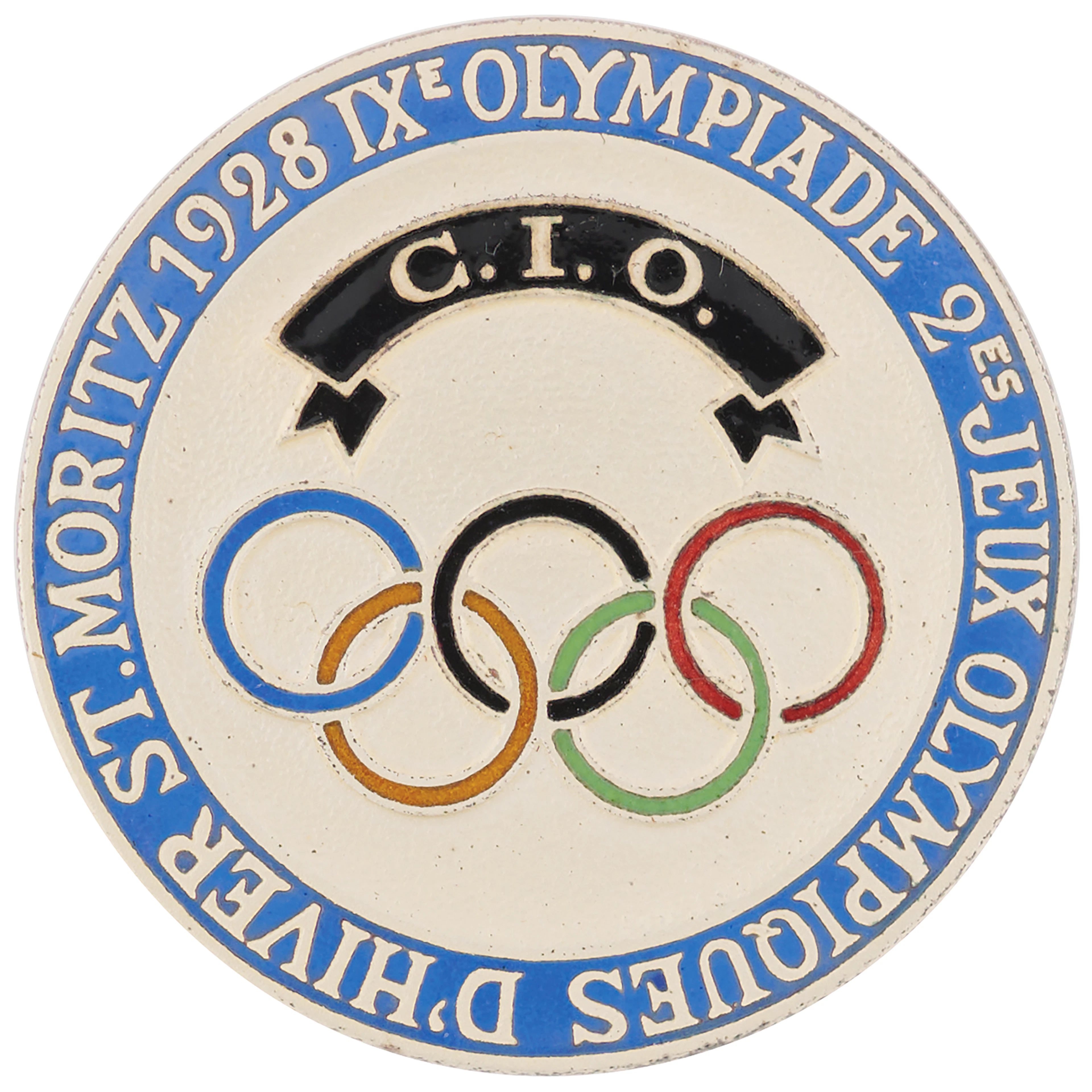 St. Moritz 1928 Winter Olympics 'I.O.C.' Badge