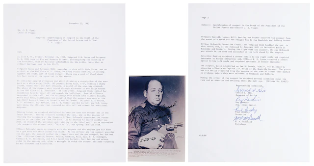 Kennedy Assassination: Souvenir Typescript Signed by the (4) Captors