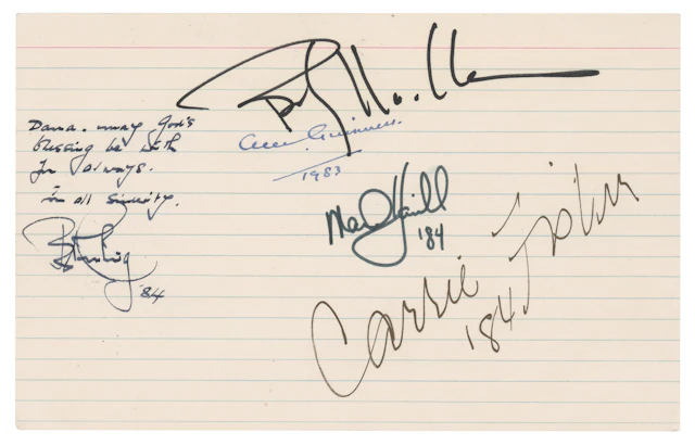 Star Wars (5) Signatures with Carrie Fisher, Mark Hamill, and Alec Guinness