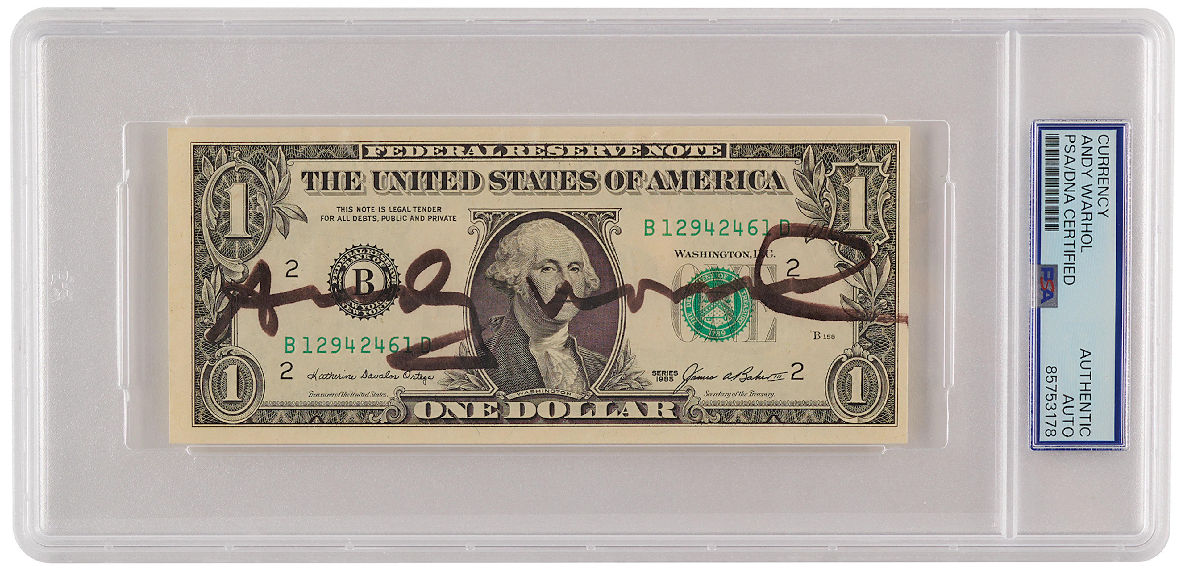 Andy Warhol Signed $1 Dollar Bill