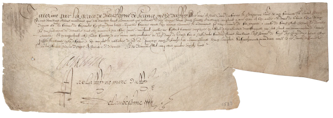 Catherine de Medici Document Signed
