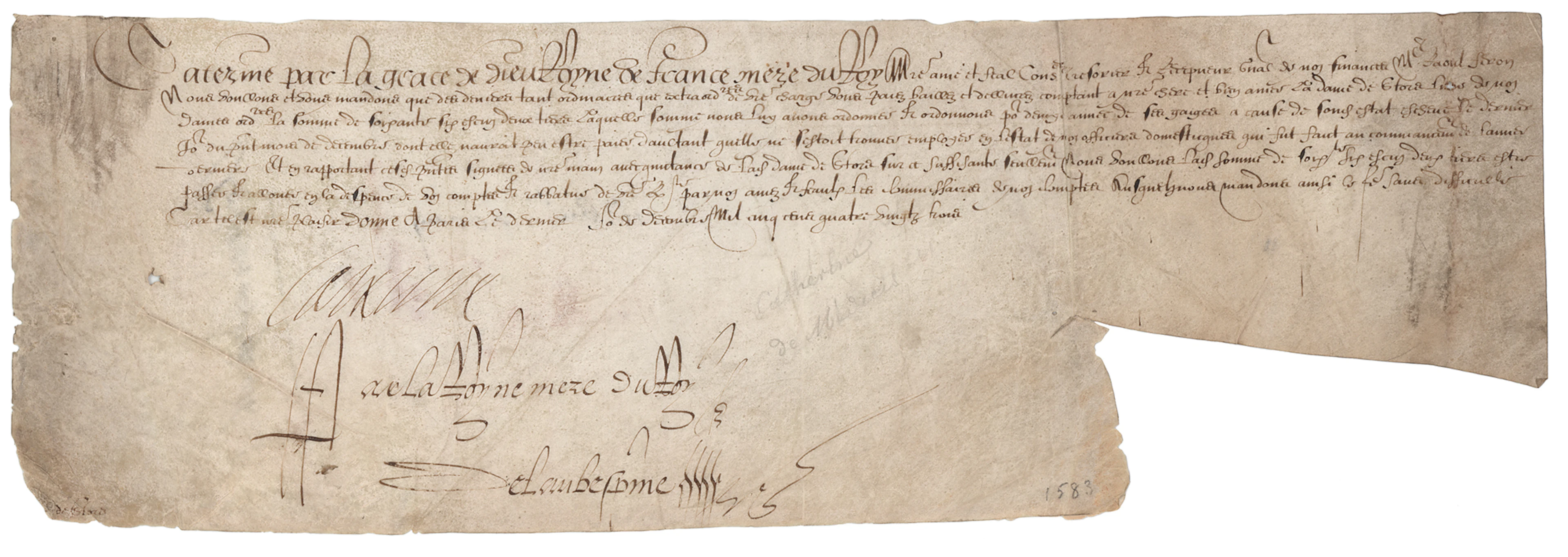 Catherine de Medici Document Signed