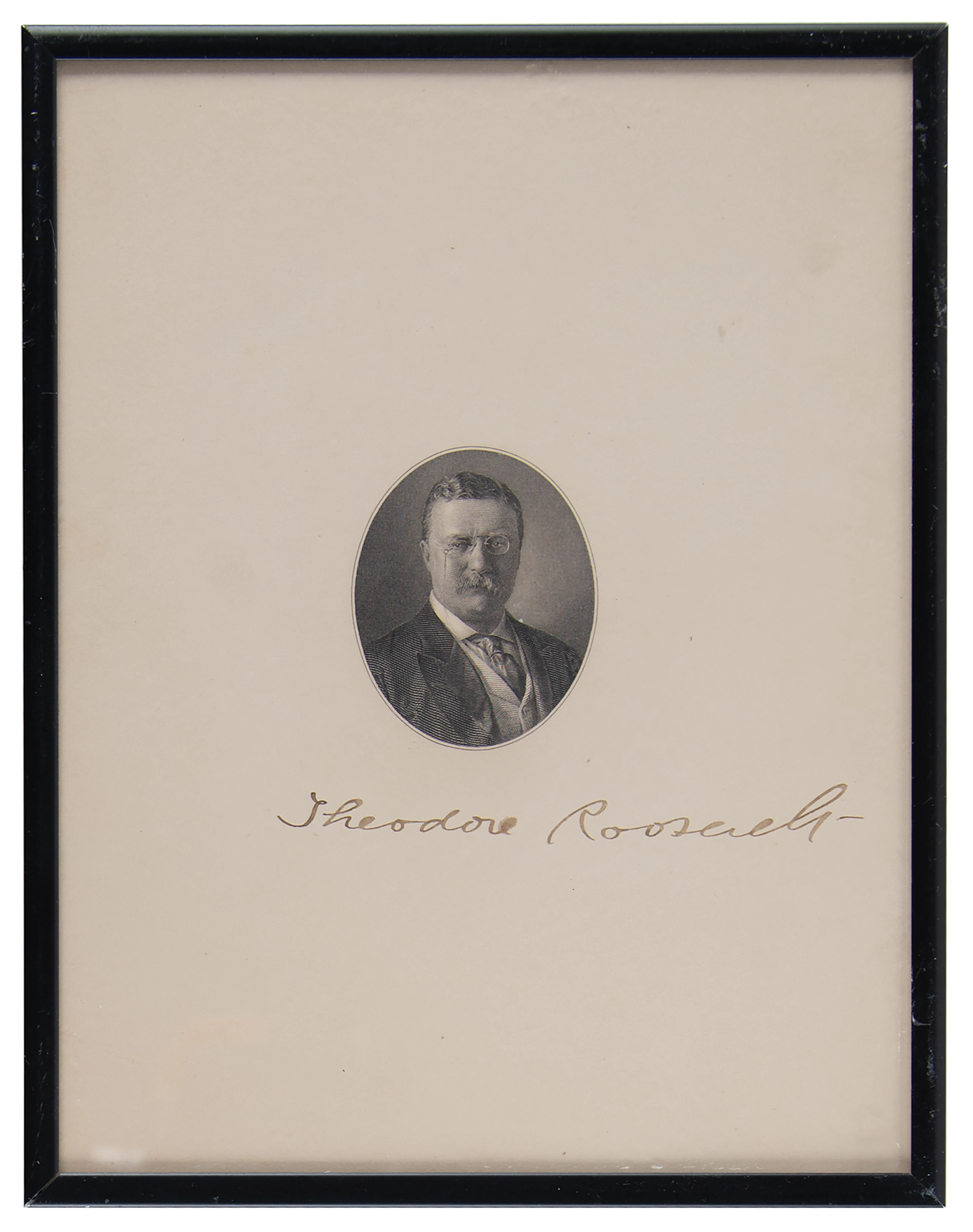 Theodore Roosevelt Signed Engraved Portrait