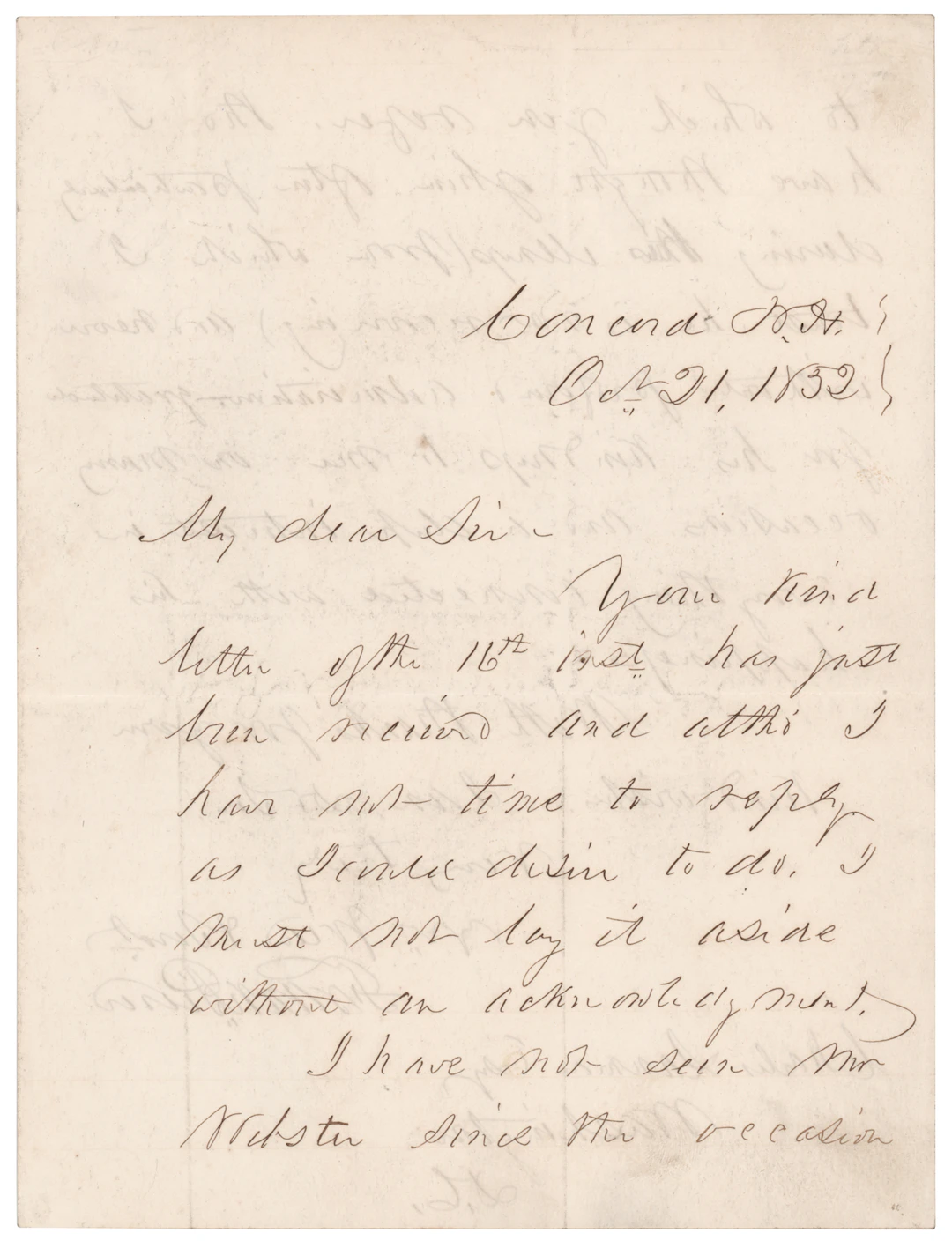 Franklin Pierce Autograph Letter Signed on Daniel Webster Three Days