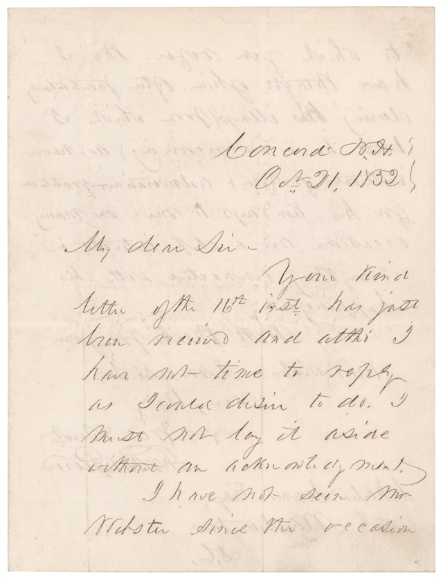 Franklin Pierce Autograph Letter Signed on Daniel Webster Three Days