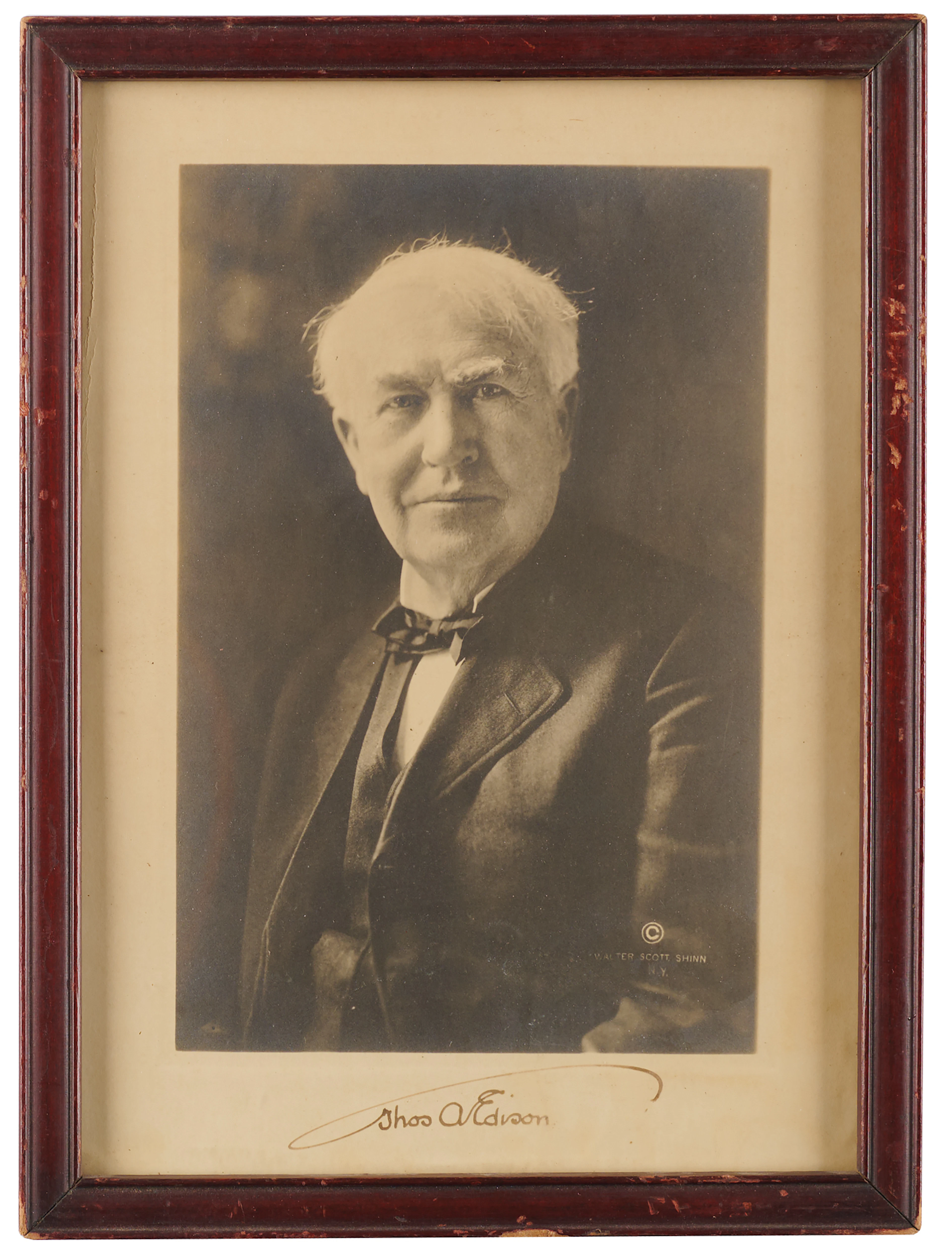 Thomas Edison Signed Photograph by Walter Scott Shinn
