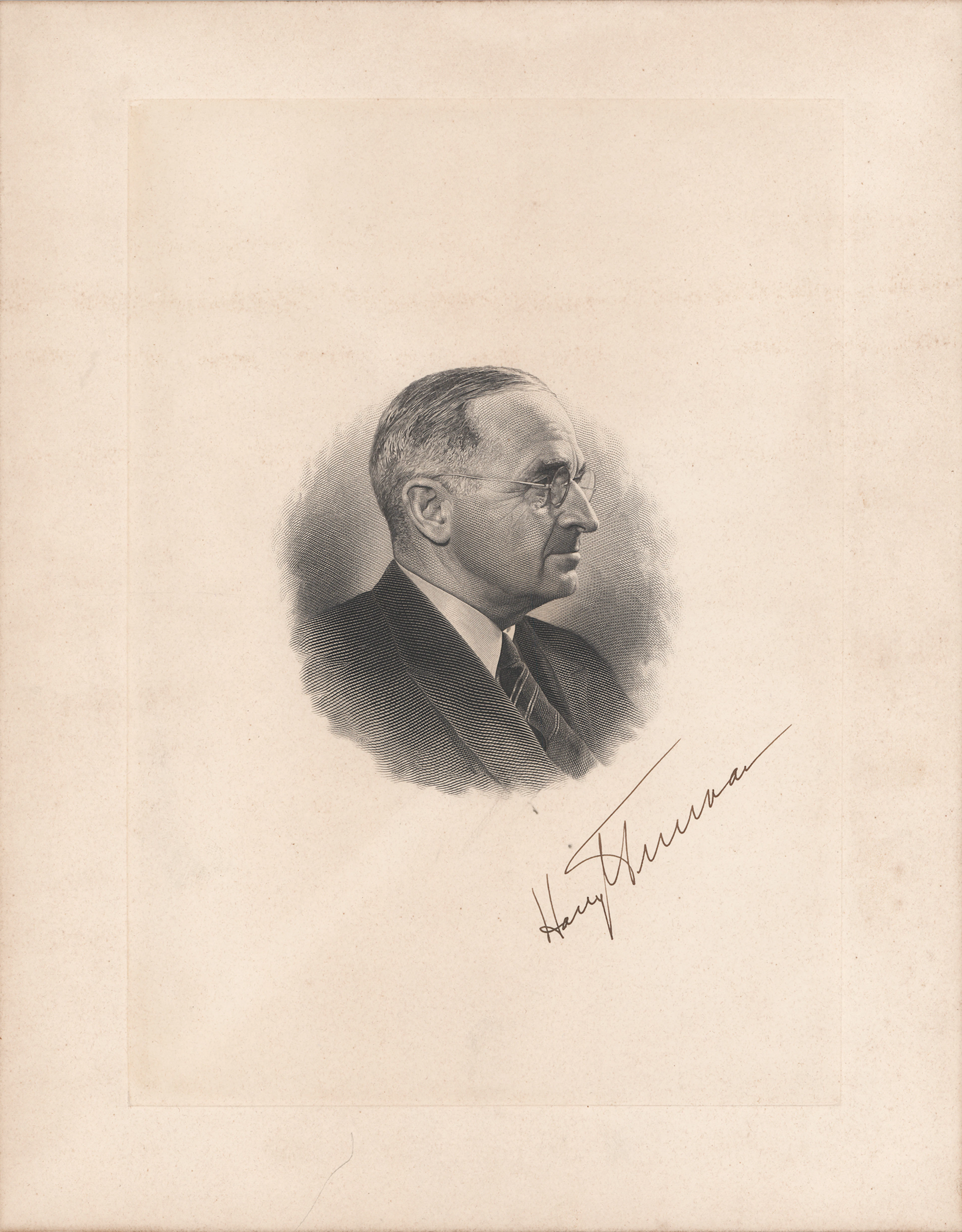 Harry S. Truman Signed Engraving