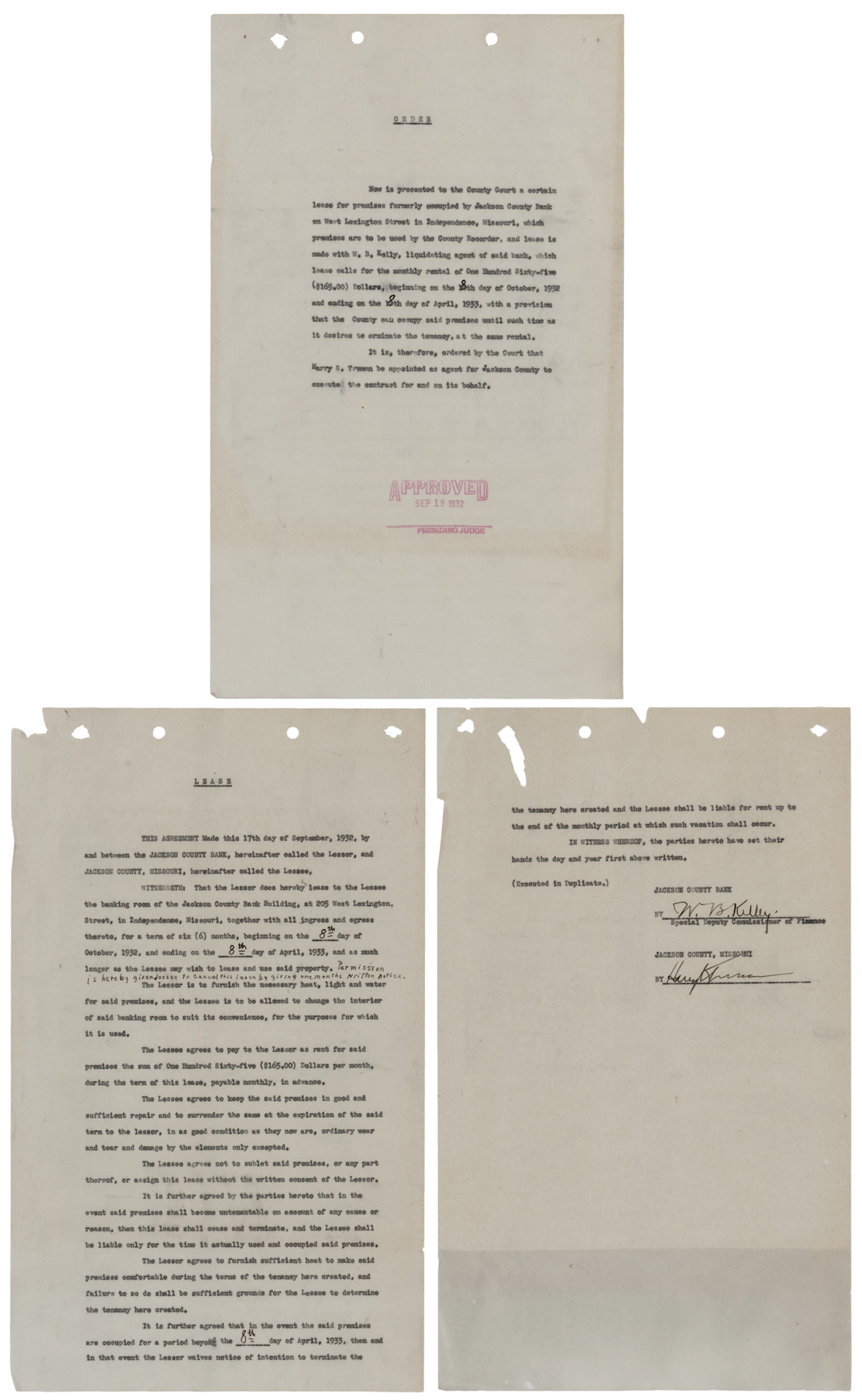 Harry S. Truman Document Signed