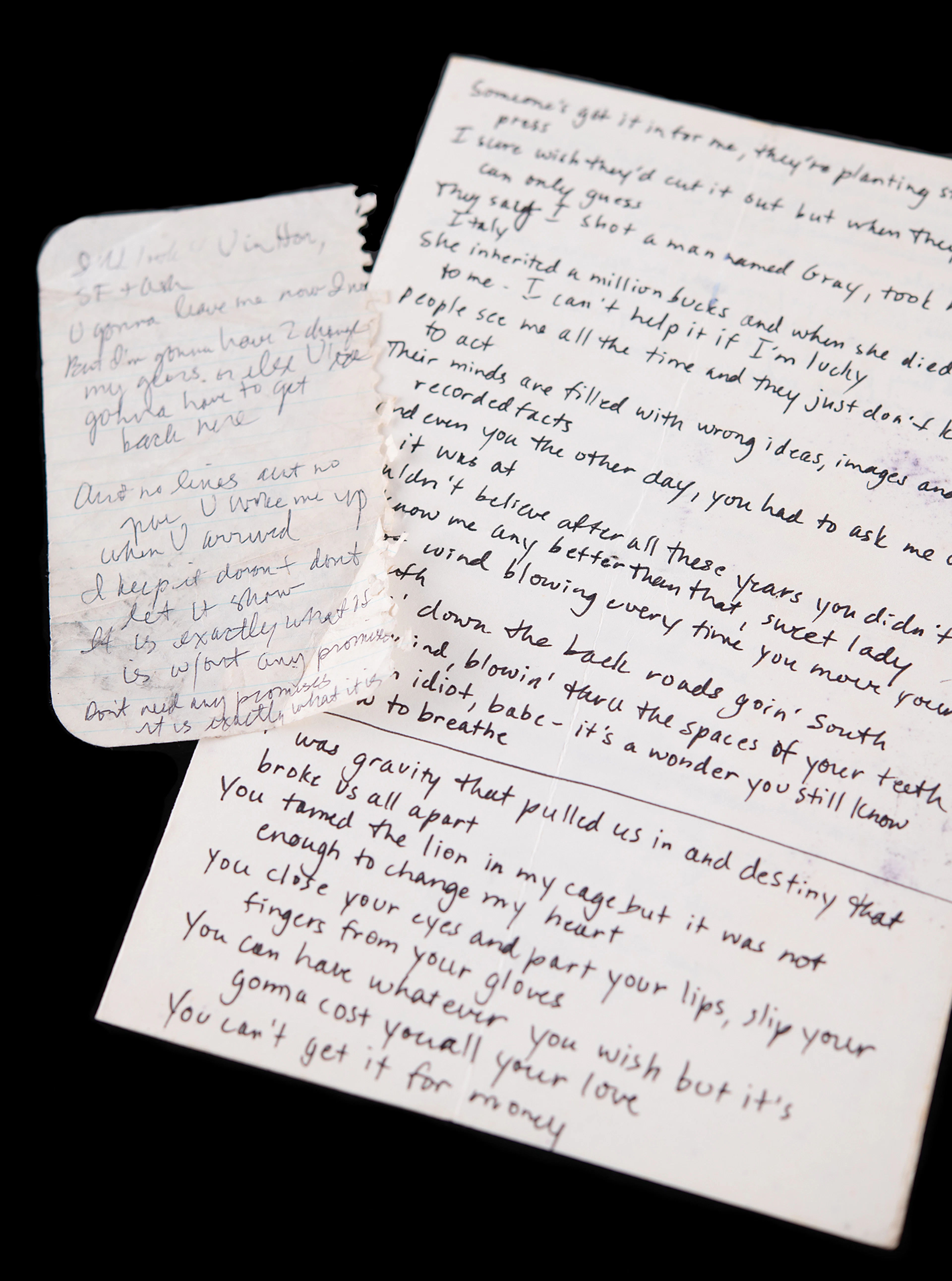 Bob Dylan Handwritten Working Lyrics for Blood on the Tracks - Idiot