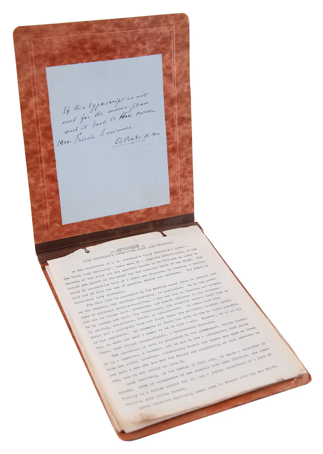 [D. H. Lawrence] Film Treatment for Lady Chatterley's Lover