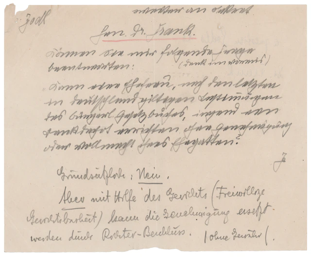 Alfred Jodl Autograph Note Signed to Hans Frank on German Civil Law