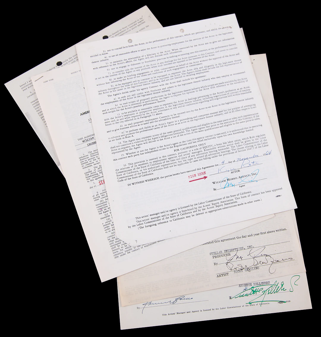 Athletes (5) Documents Signed, with Ingemar Johansson, Johnny Mize