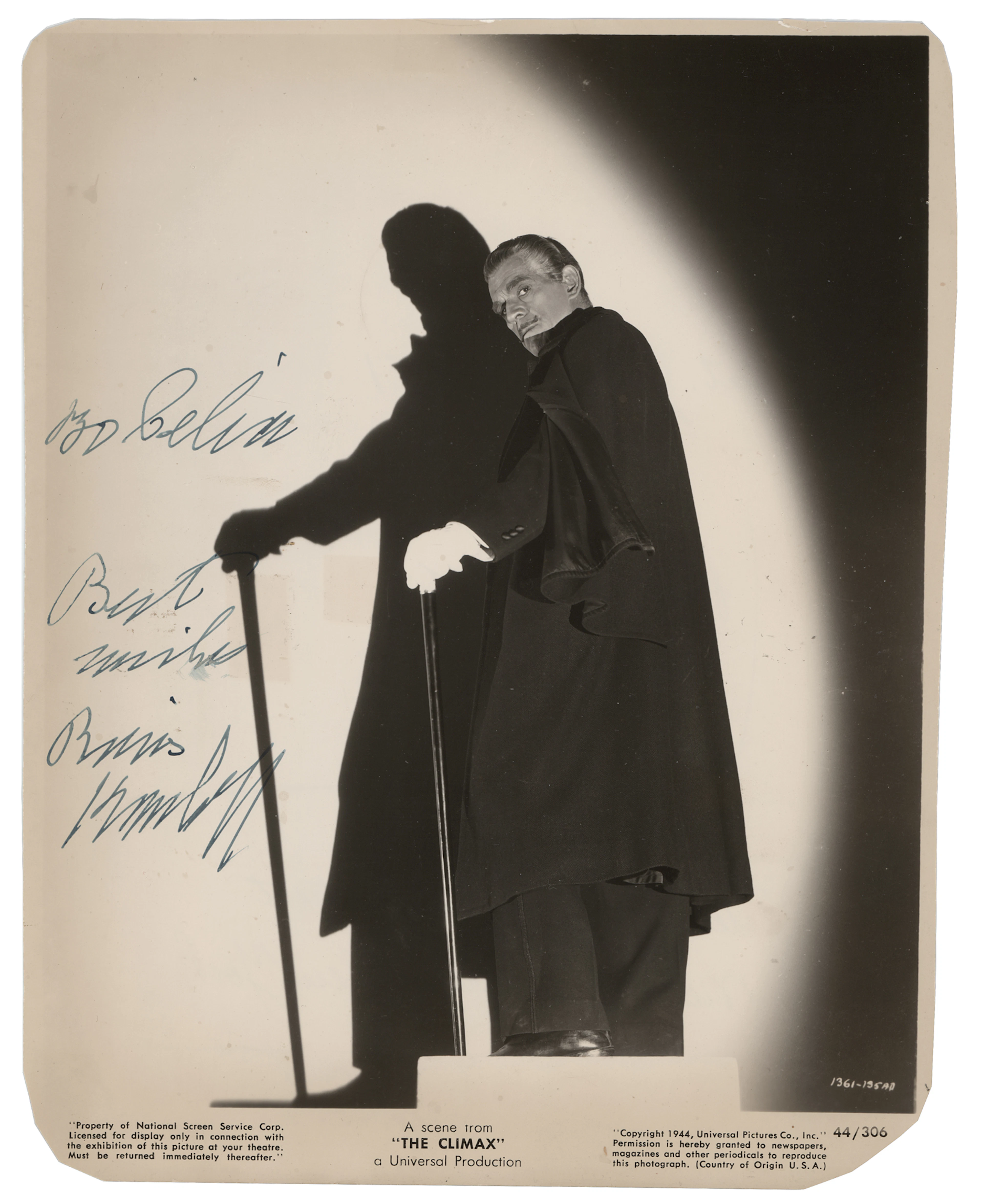 Boris Karloff Signed Photograph