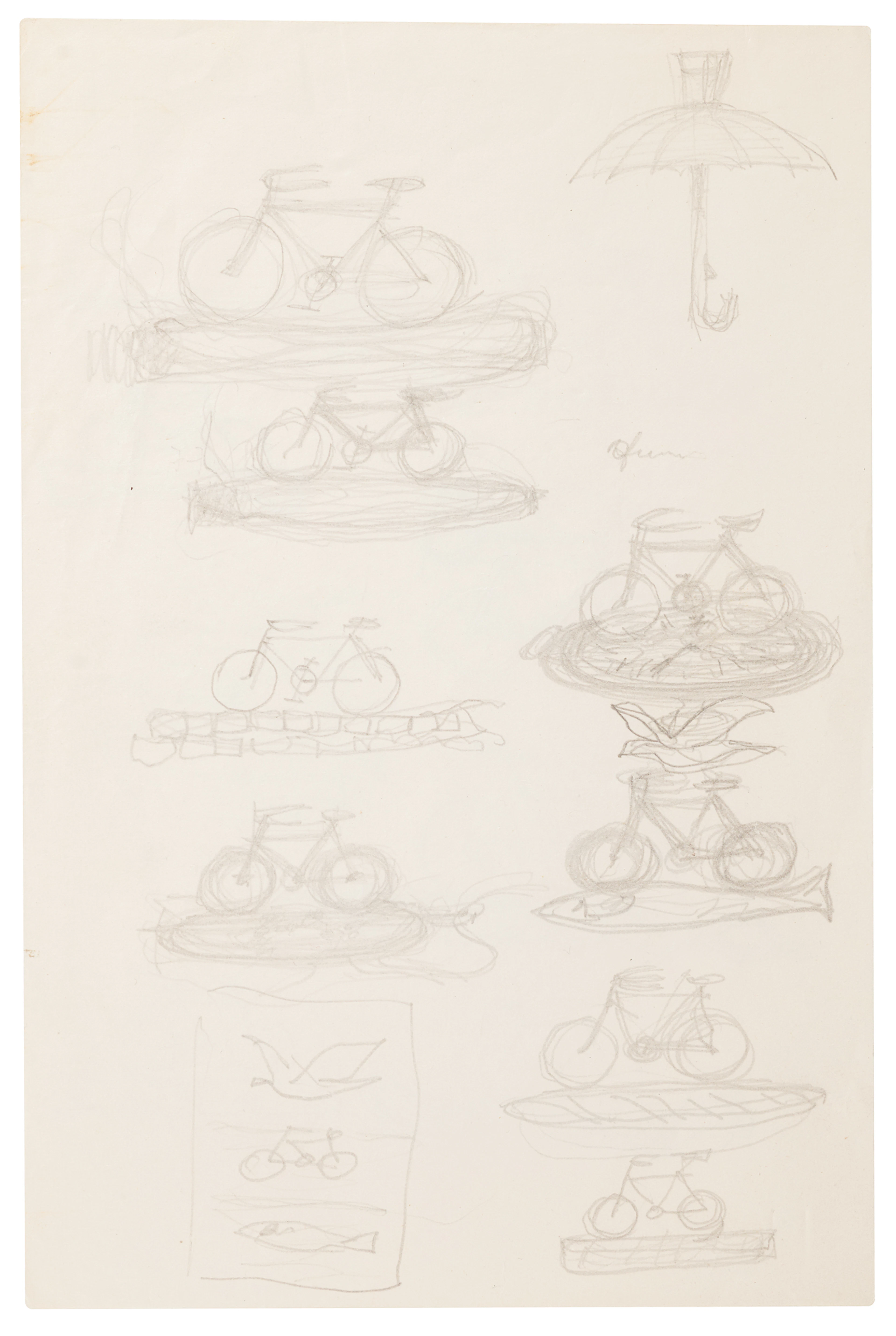 Rene Magritte Original Preliminary Sketches for 'Hegel's Holiday'