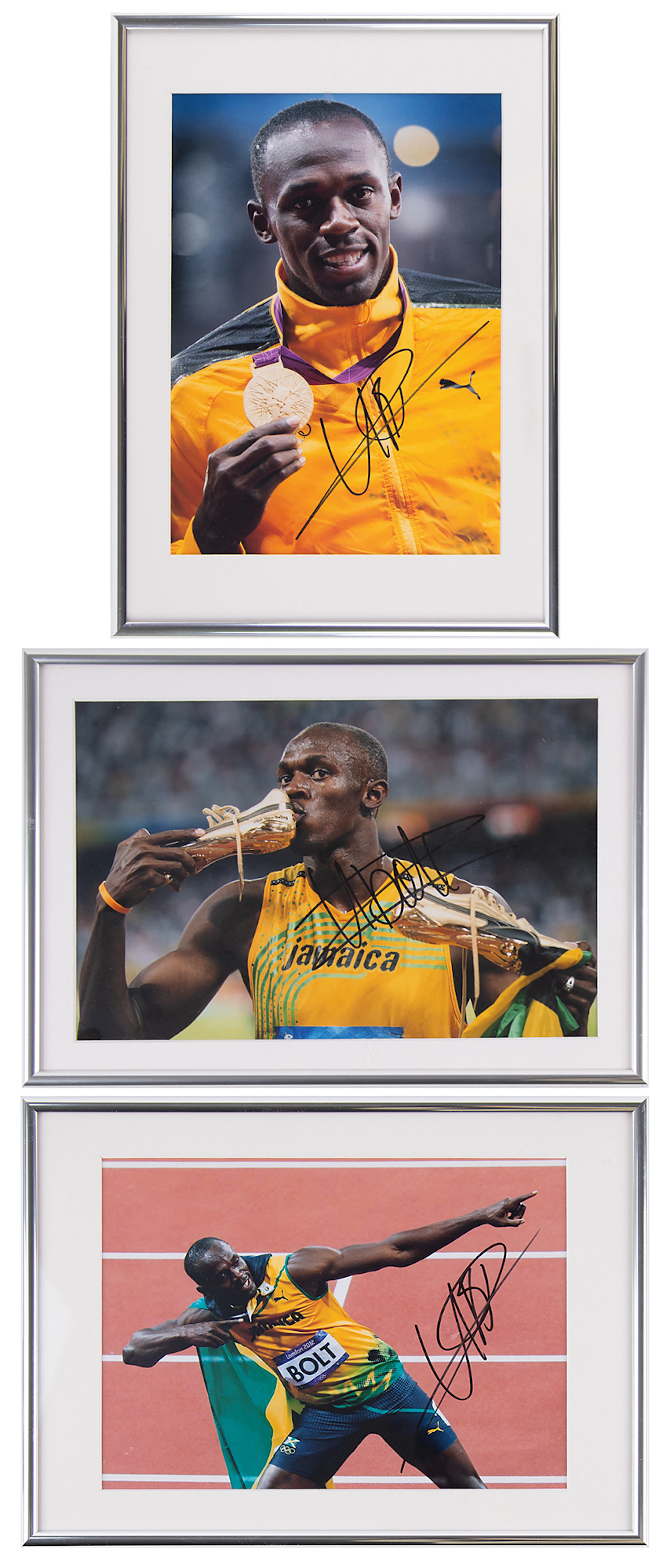 Usain Bolt (3) Signed Photographs
