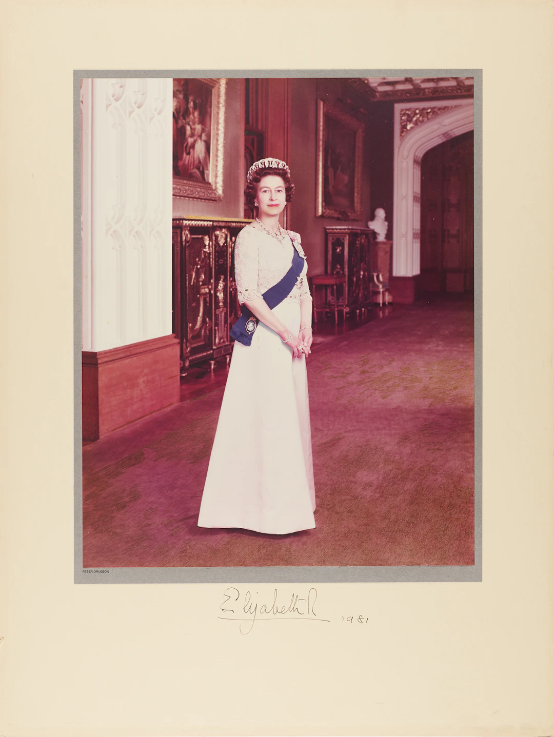 Queen Elizabeth II Signed Oversized Photograph by Peter Grugeon (1981)