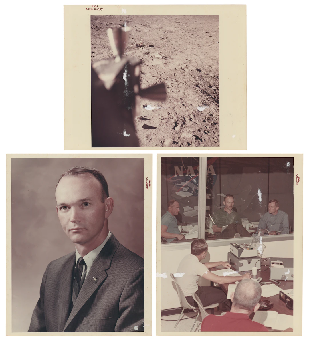 Apollo 11 (3) Original Red-Numbered NASA Photographs
