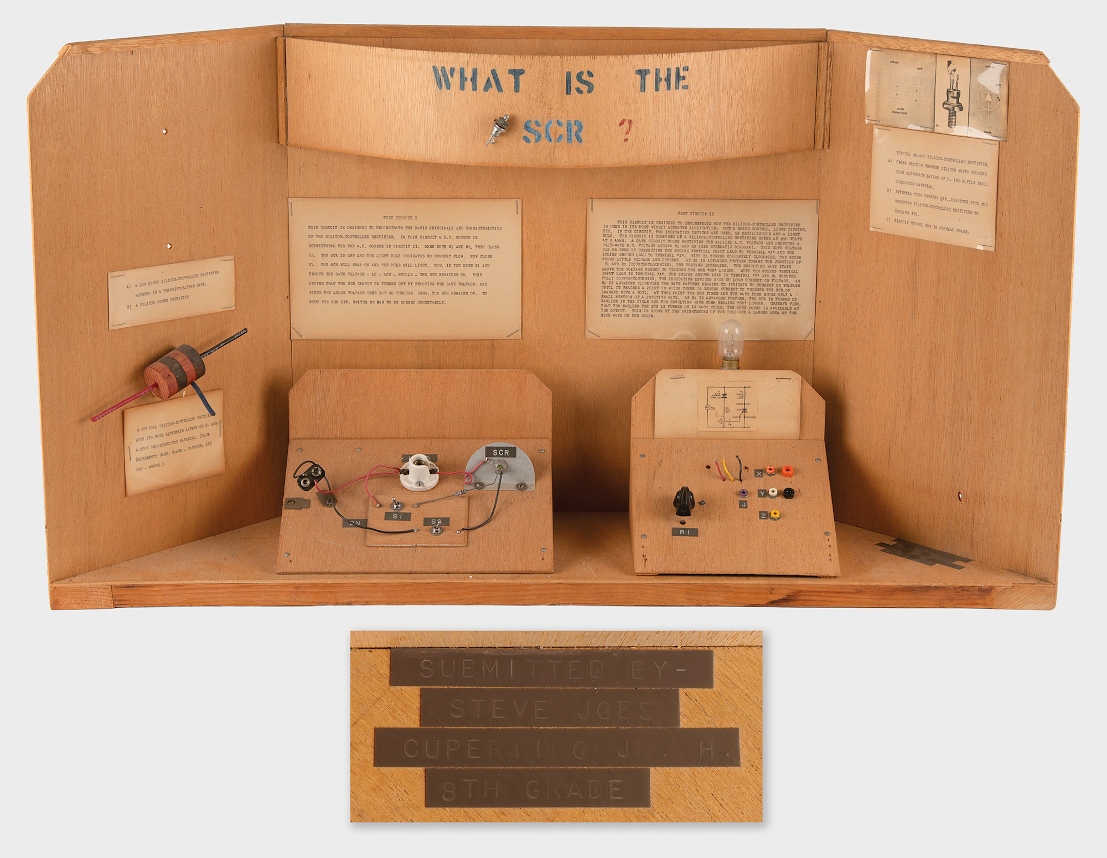 Steve Jobs Personally-Built 8th Grade Science Fair Project: "What