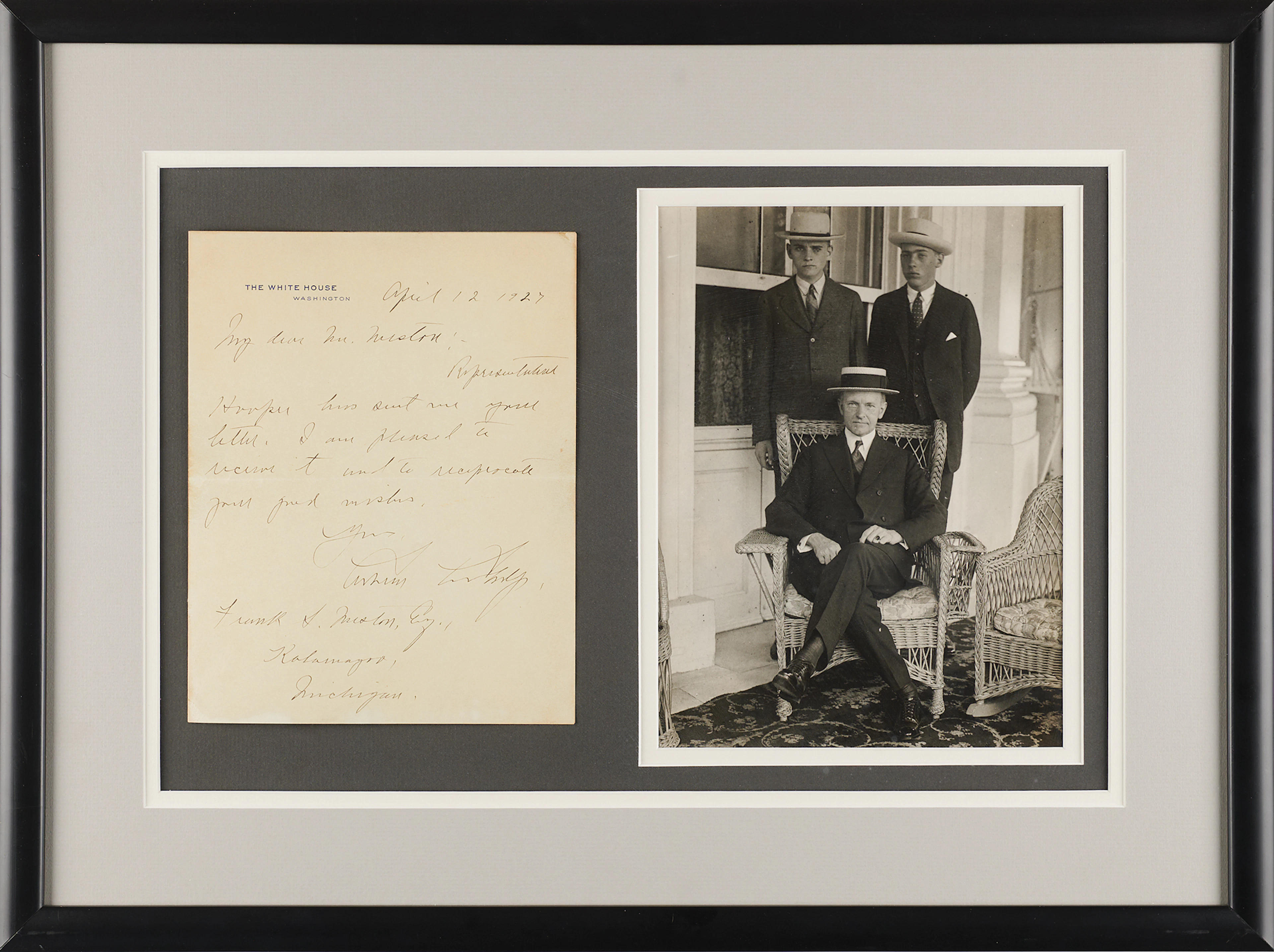 Calvin Coolidge Autograph Letter Signed as President