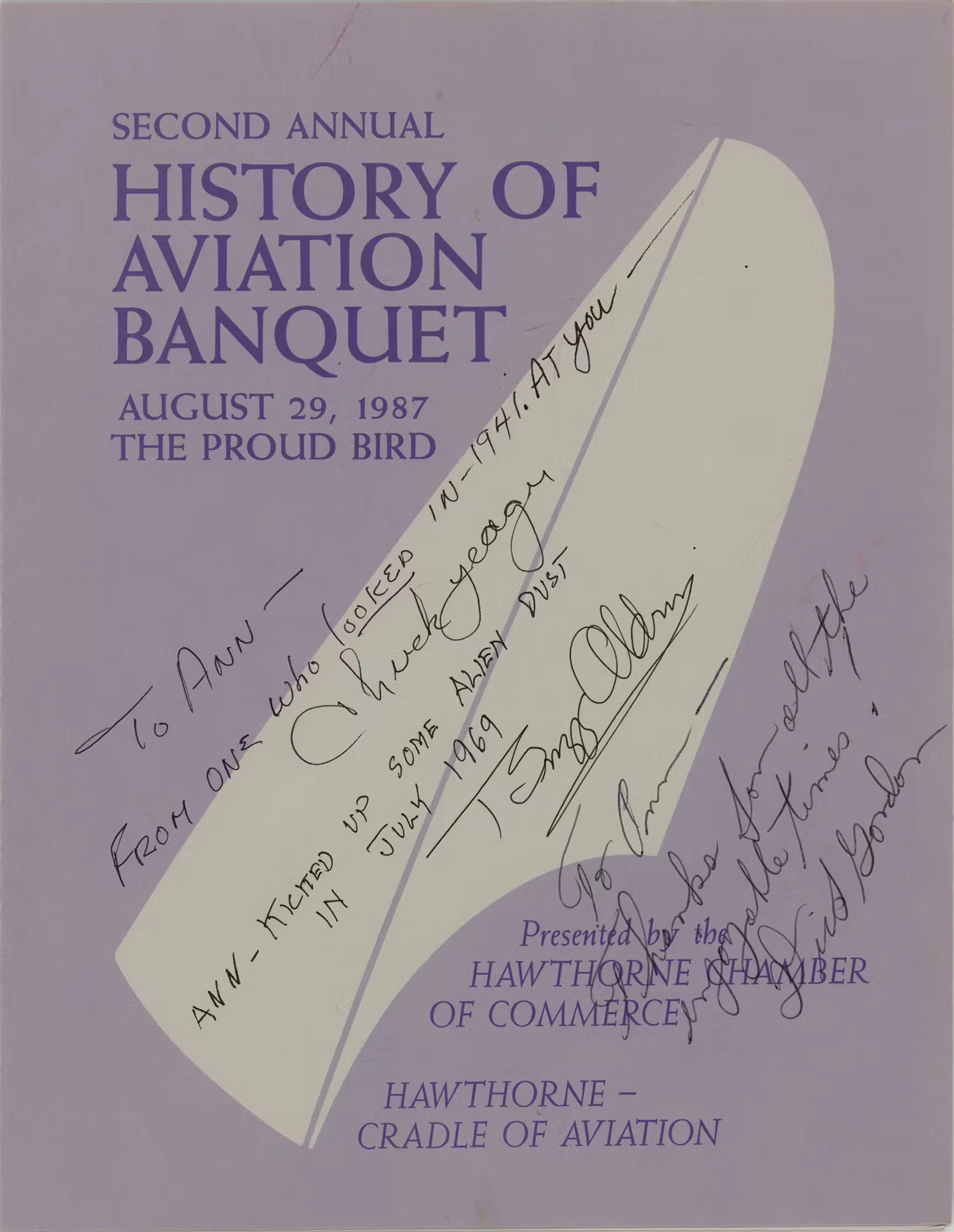 Buzz Aldrin, Richard Gordon, and Chuck Yeager Signed Program