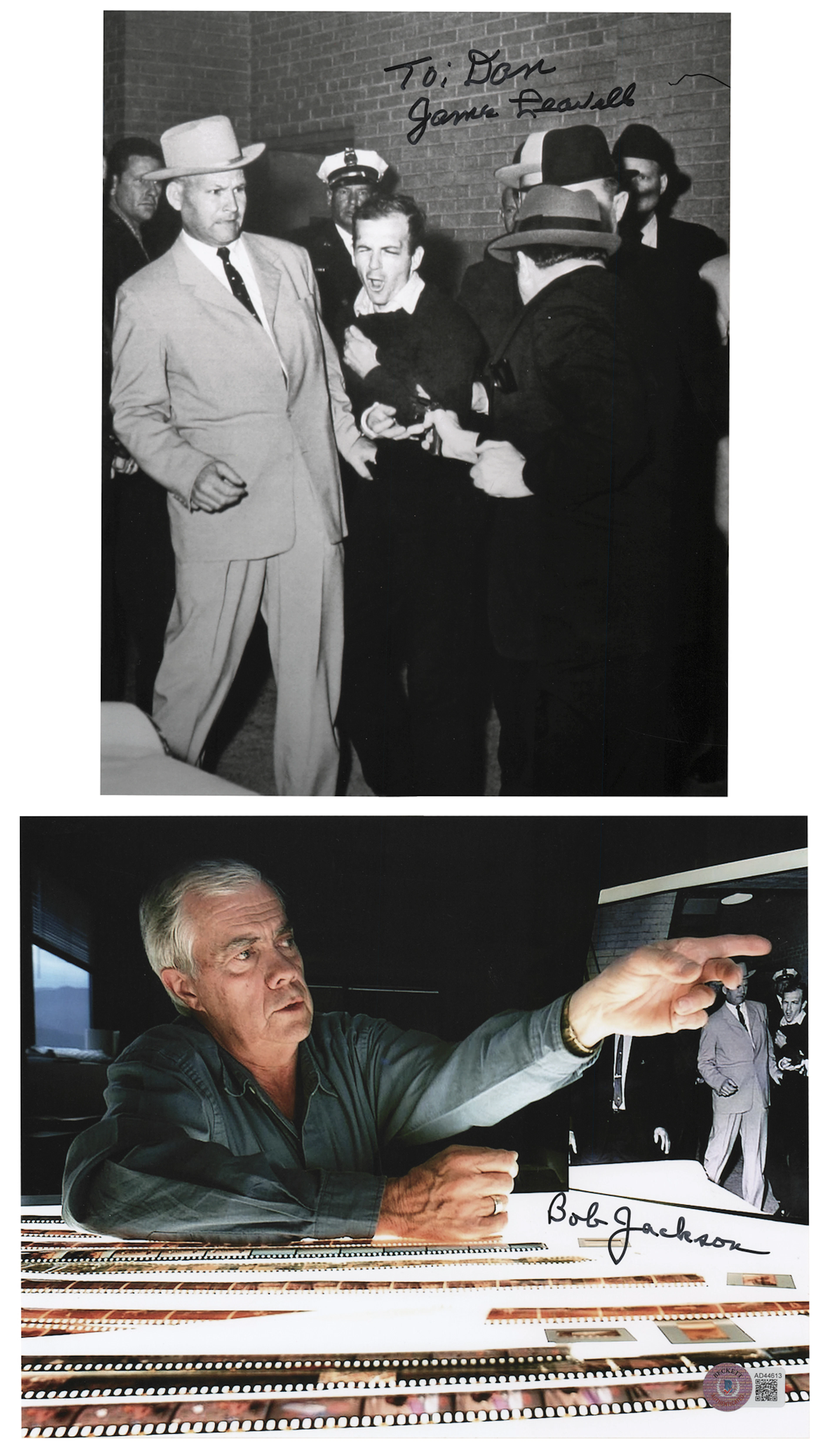 Kennedy Assassination: James Leavelle and Bob Jackson (2) Signed Photographs