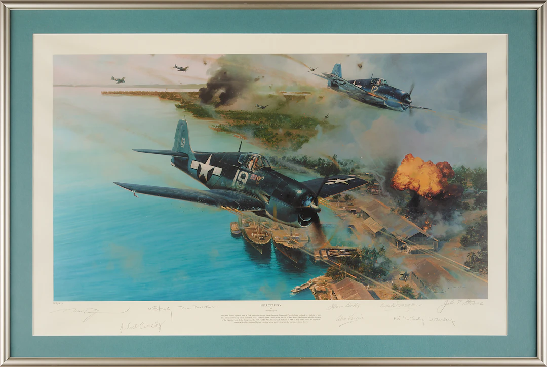 Robert Taylor: 'Hellcat Fury' Lithograph Signed by (8) (Ltd. Ed. #123/300)