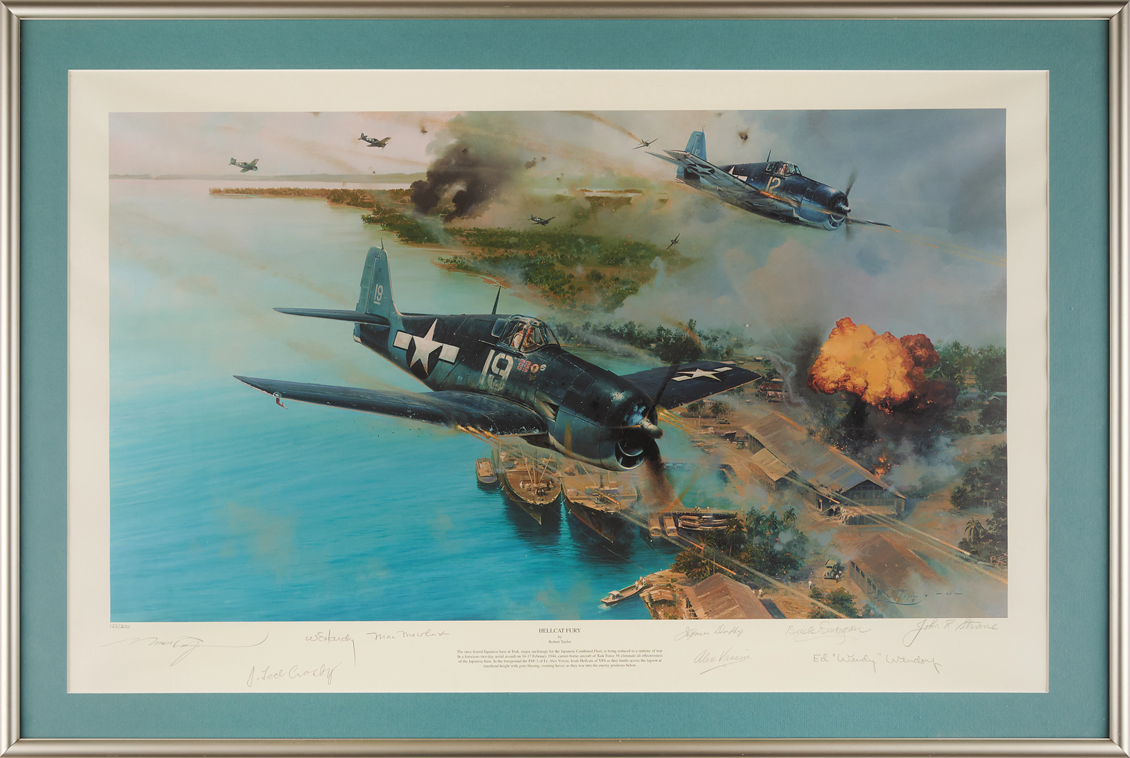 Robert Taylor: 'Hellcat Fury' Lithograph Signed by (8) (Ltd. Ed. #123/300)