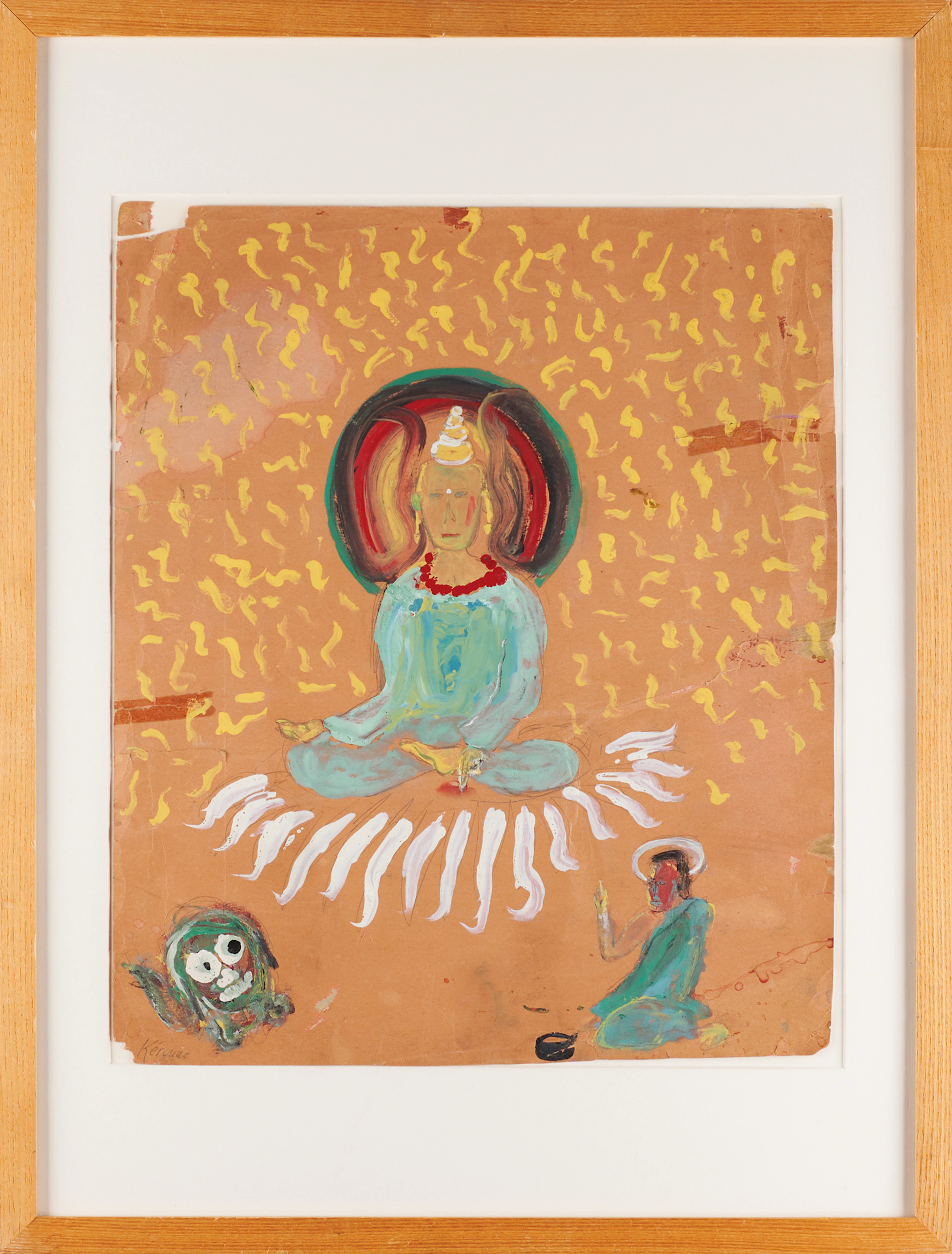 Jack Kerouac Original Painting of 'Buddha' ('The Gary Buddha'), ca.