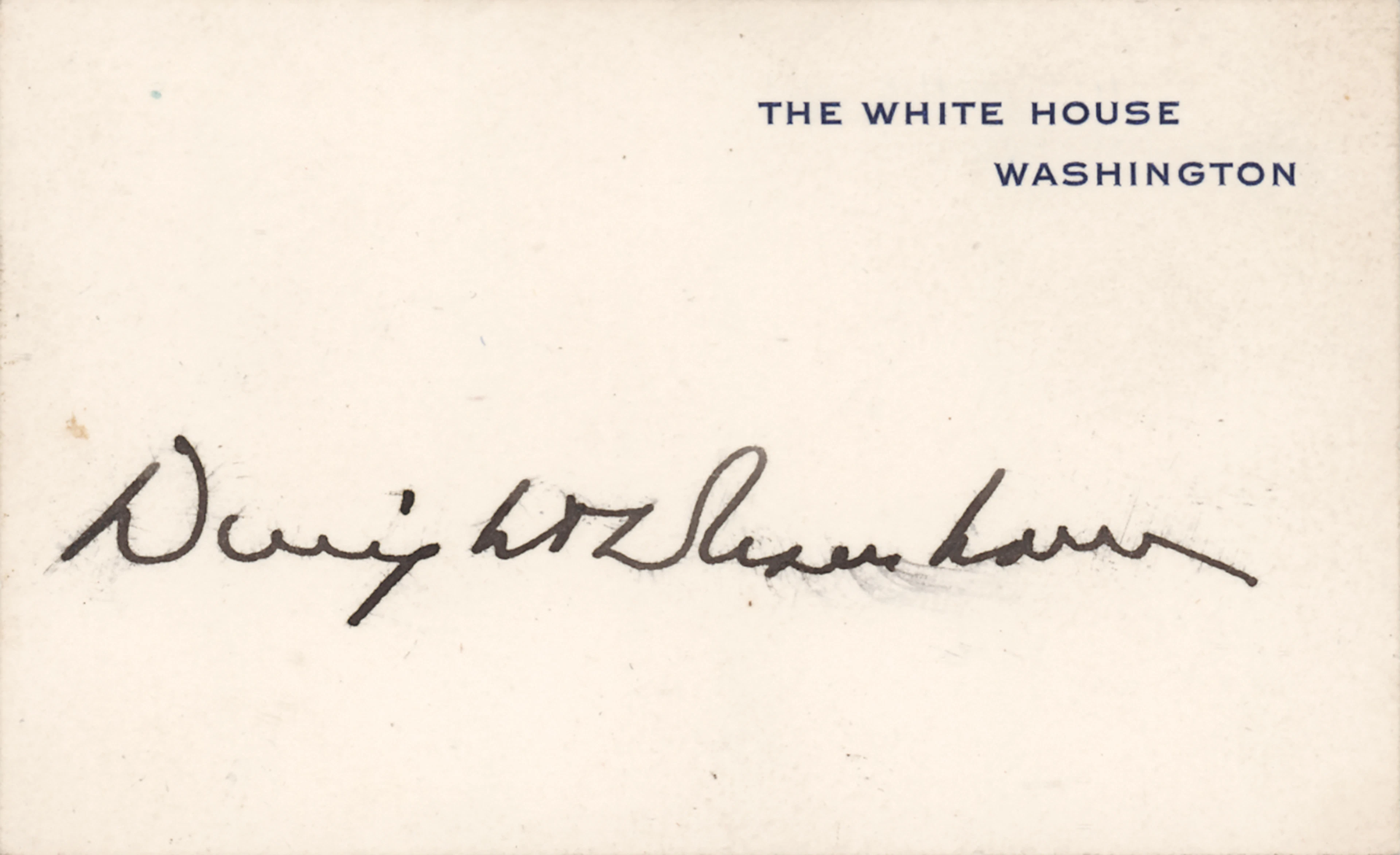 Dwight D. Eisenhower Signed White House Card