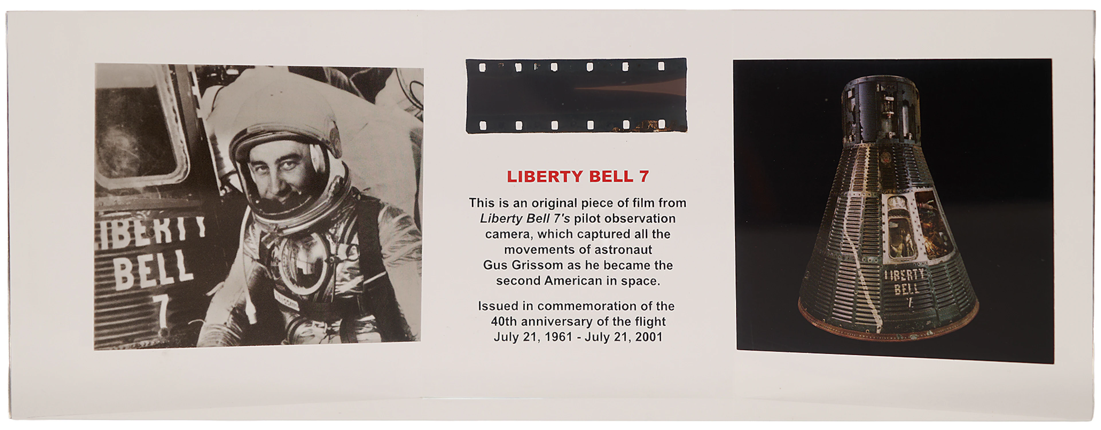 Liberty Bell 7 Flown Film (Ltd. Ed. #250/1000)