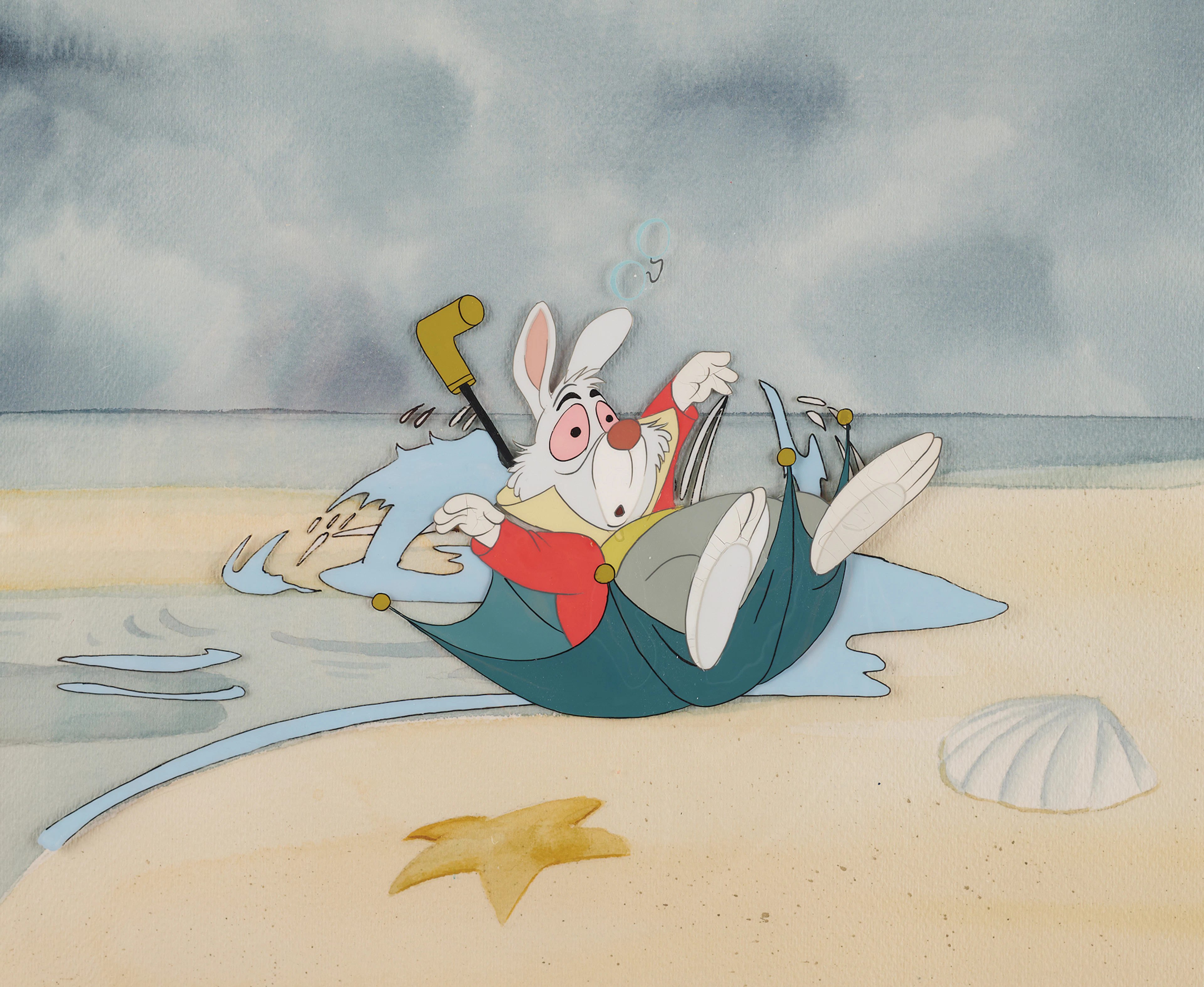 White Rabbit production cels from Alice in Wonderland