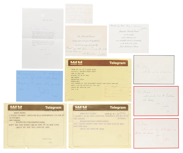 Jacqueline Kennedy (8) Signed Cards and Letters to JFK's Cousin Ann Gargan