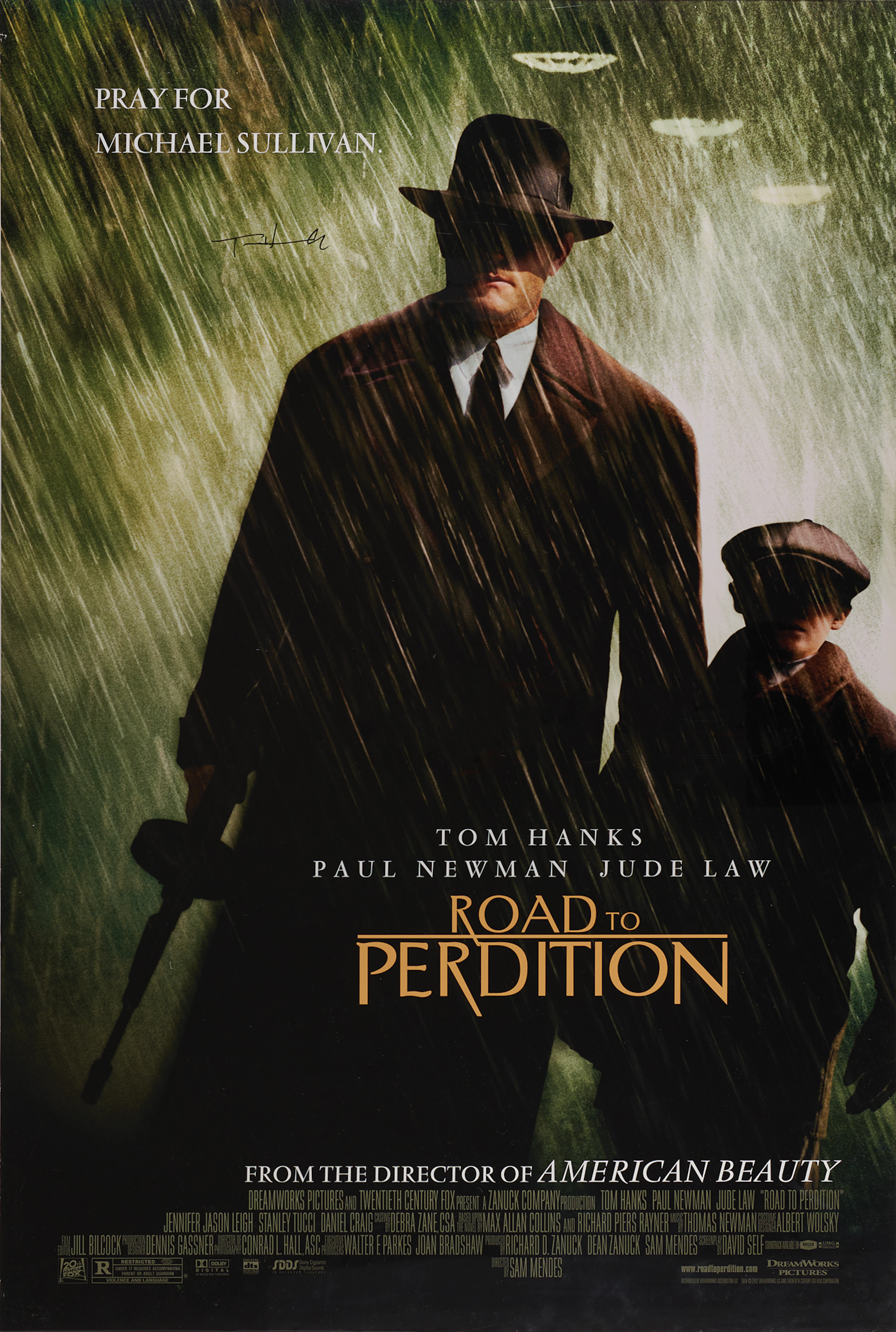 Tom Hanks Signed 'Road to Perdition' Movie Poster (27˝ x 40˝)