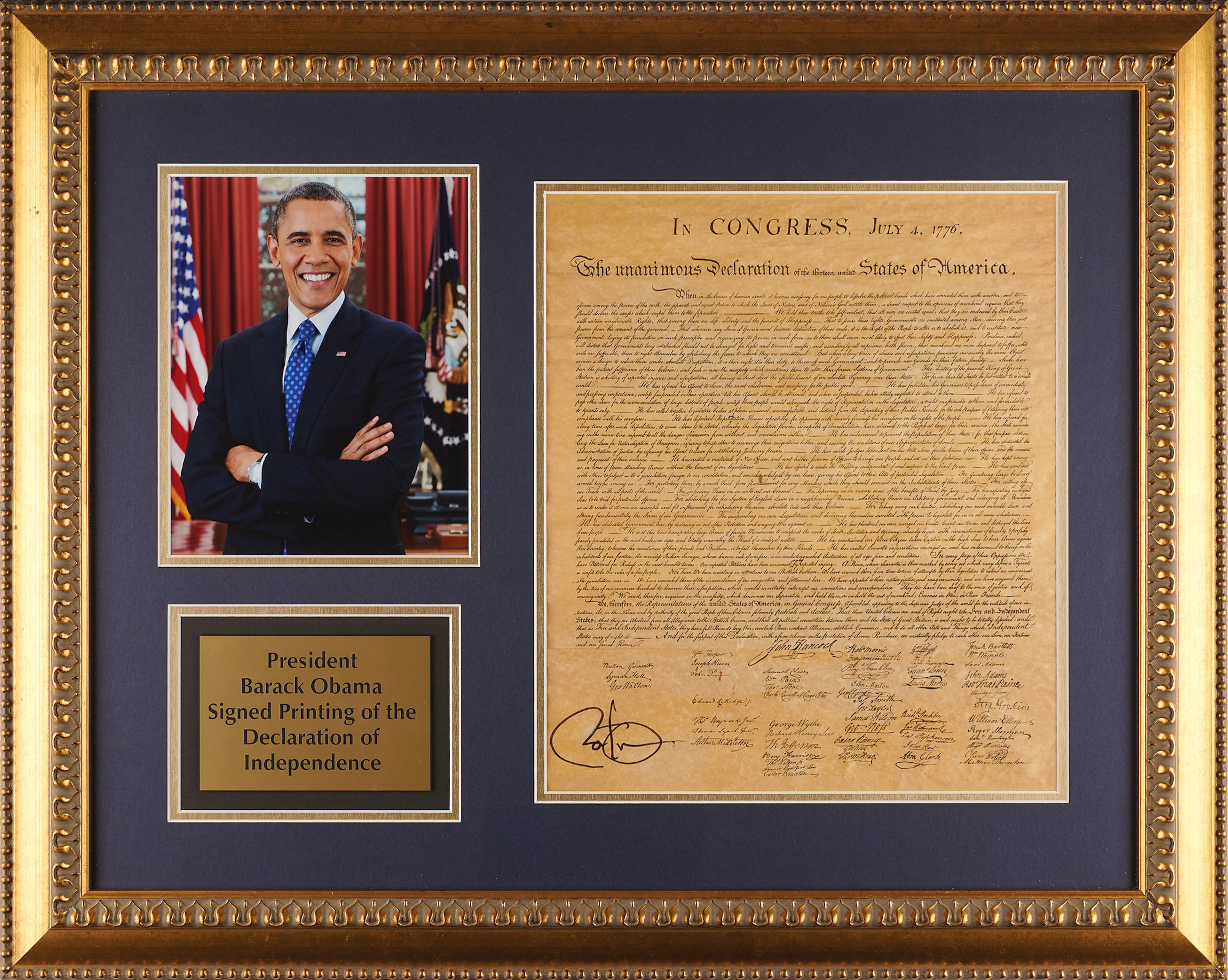 Barack Obama Signed Declaration of Independence