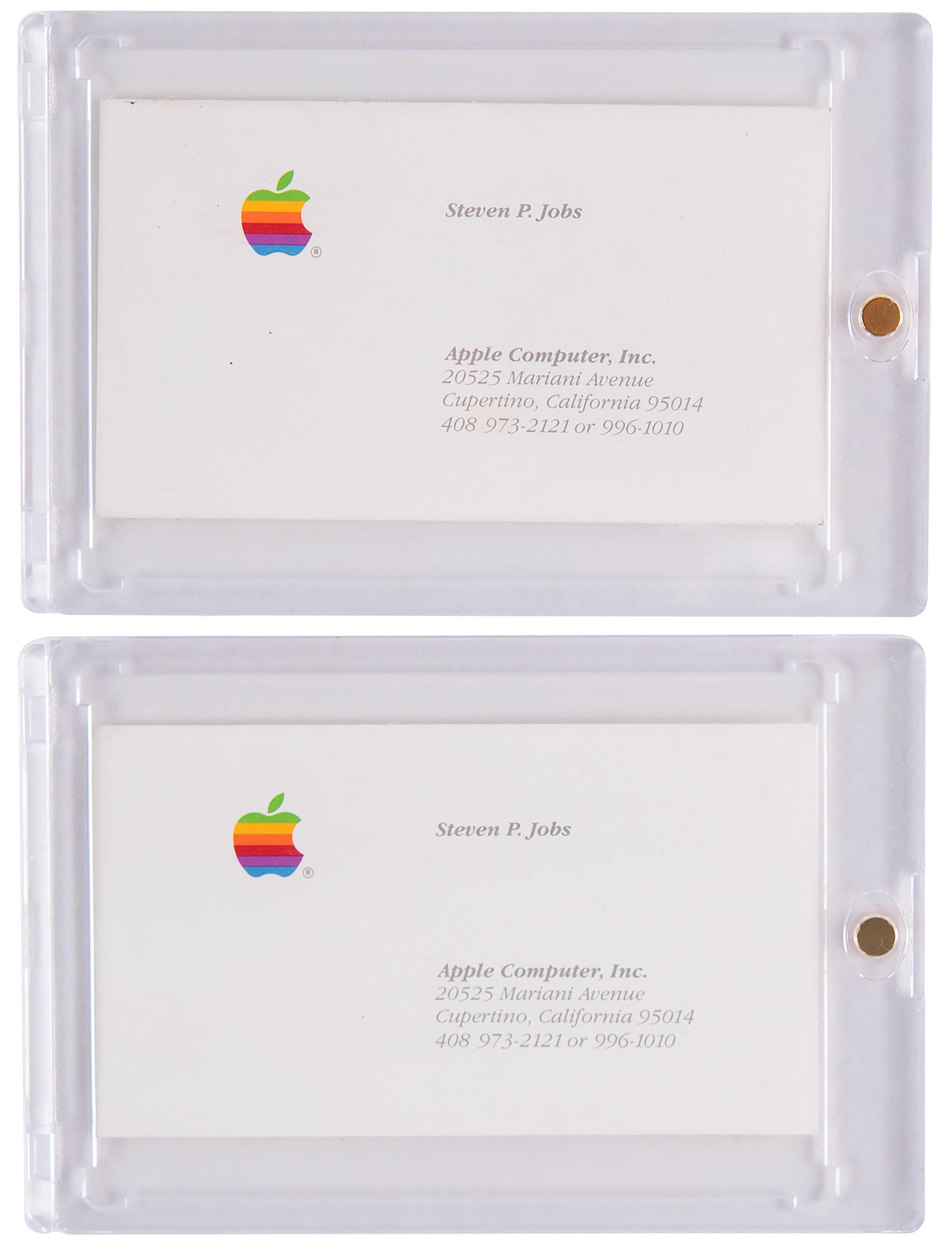 Steve Jobs (2) Apple Computer Business Cards (Early 1980s)