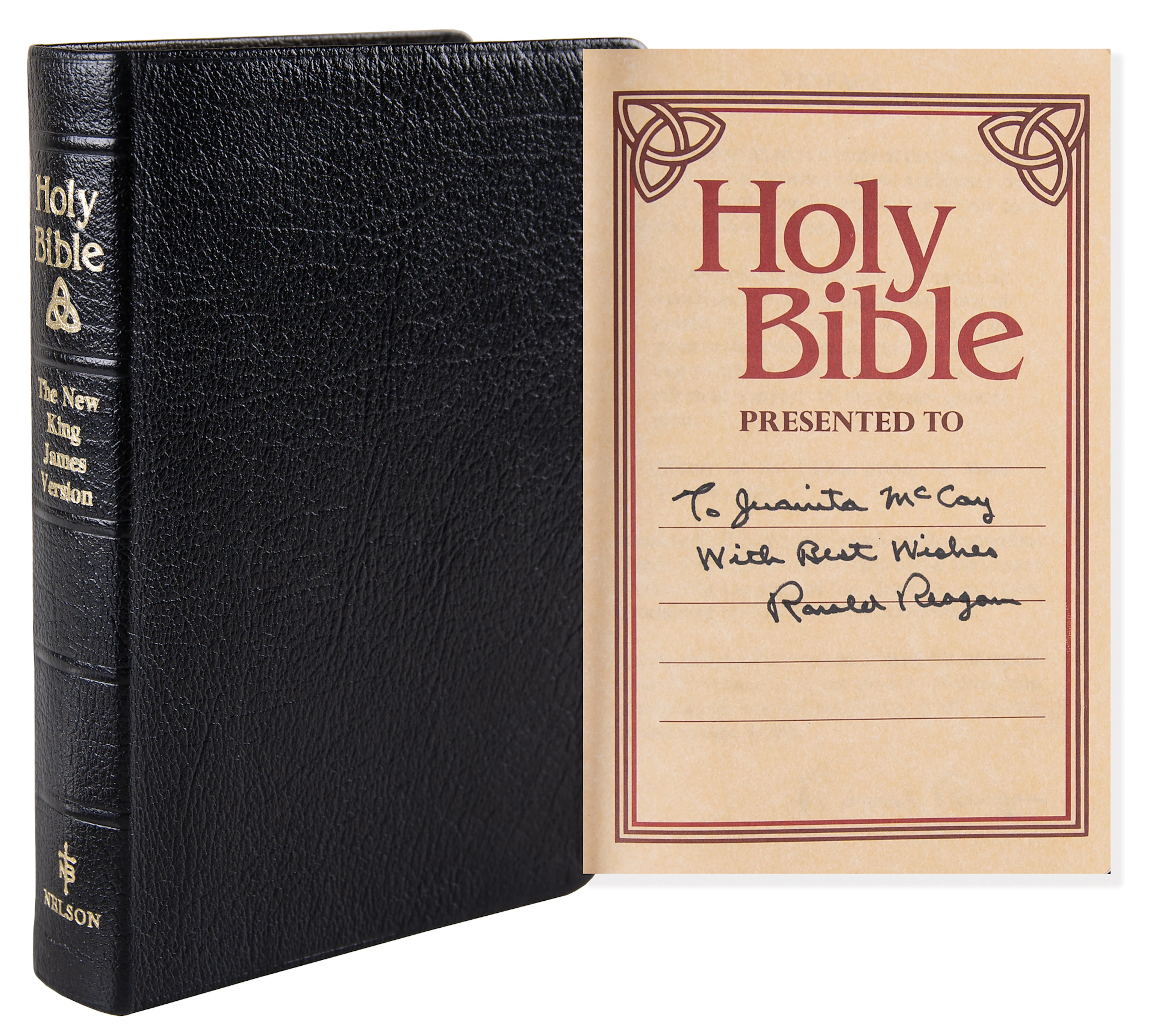 Ronald Reagan Signed Book - The Holy Bible
