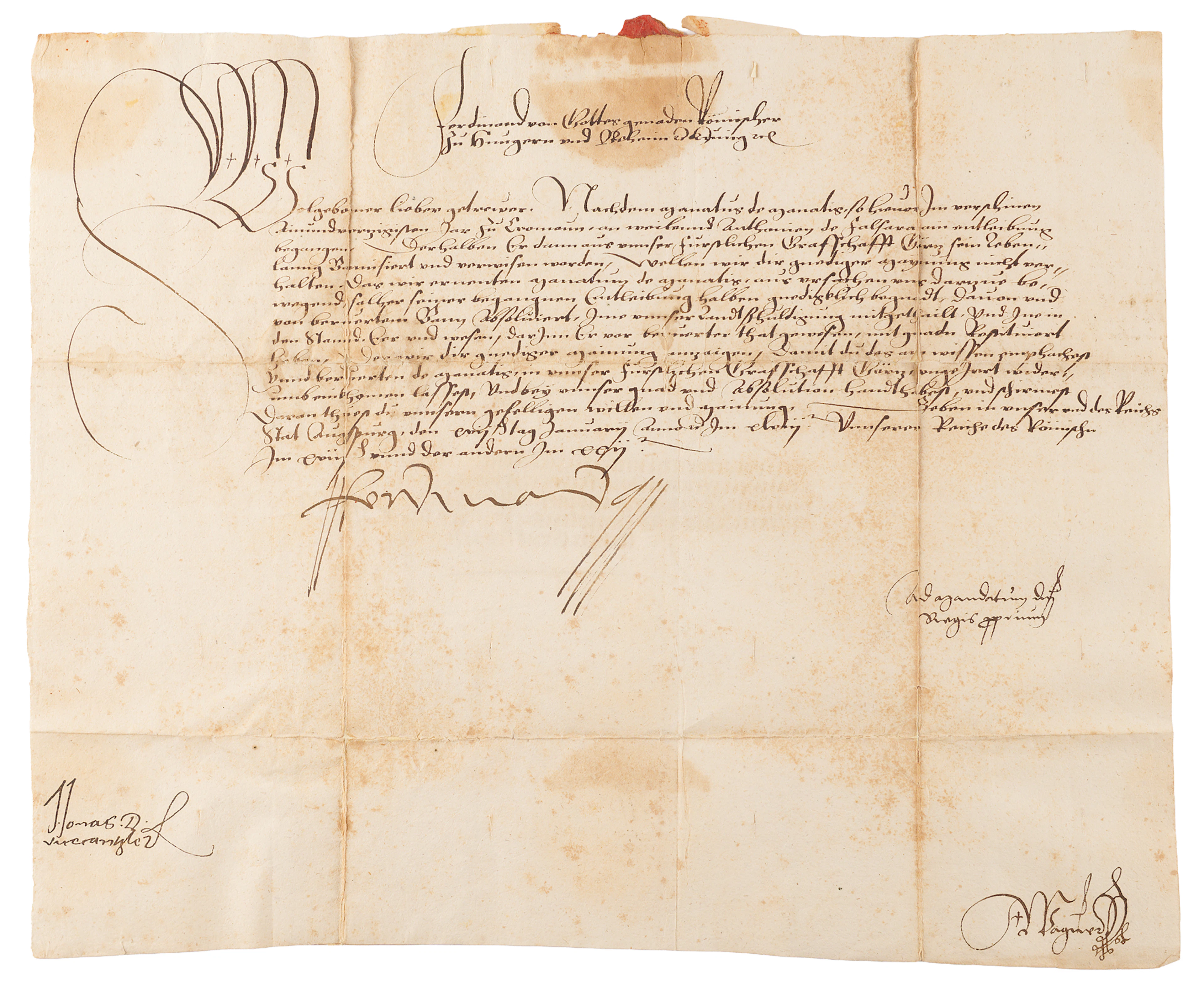 Ferdinand I, Holy Roman Emperor Document Signed