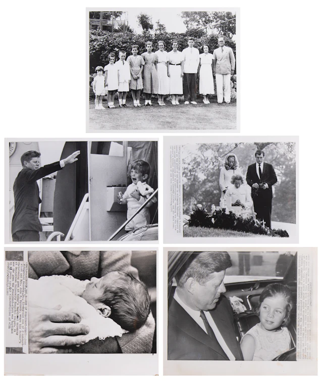 Kennedy Family: (5) Wirephotos of John, Caroline, John Jr., and Others