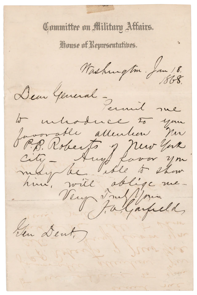 James A. Garfield Autograph Letter Signed