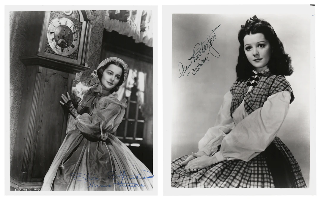 Gone With the Wind: Olivia de Havilland and Ann Rutherford (2) Signed