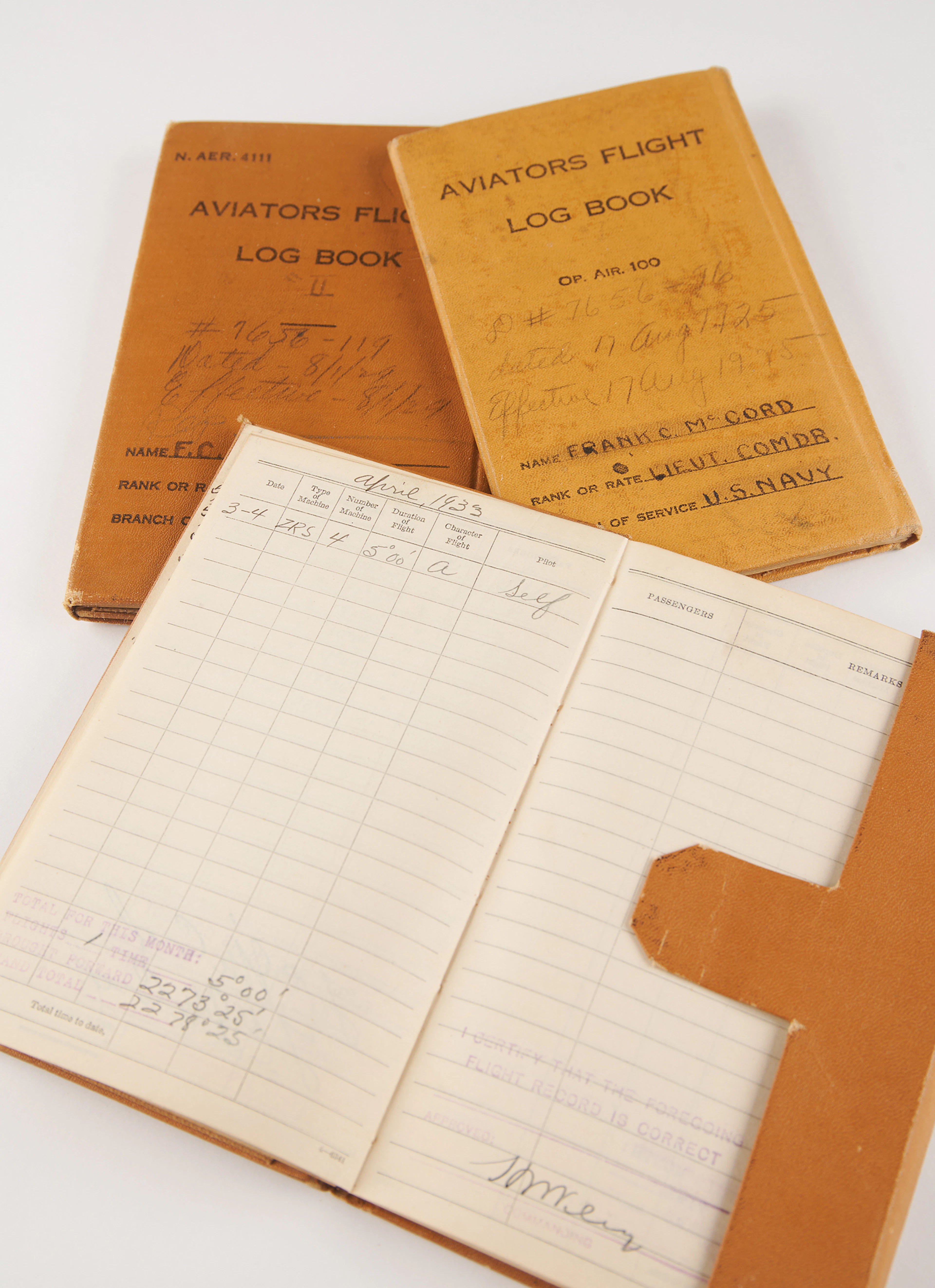 Frank C. McCord Archive of (3) U.S. Navy Flight Logbooks, Culminating