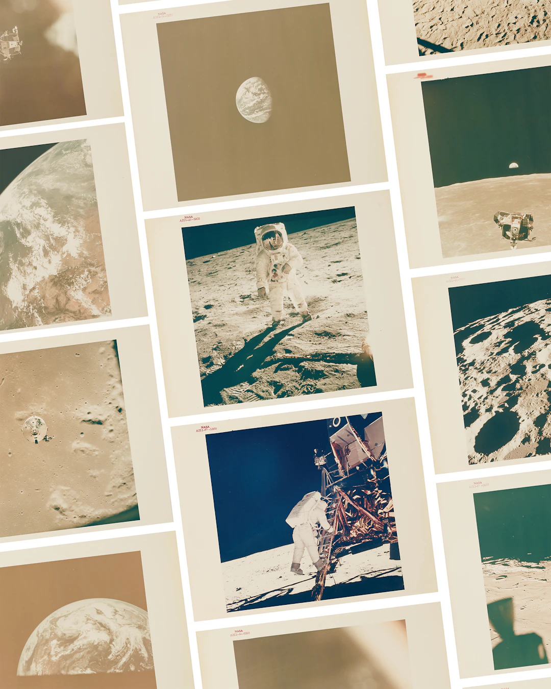 Apollo 11 Set of (11) Original Red-Numbered NASA Photographs