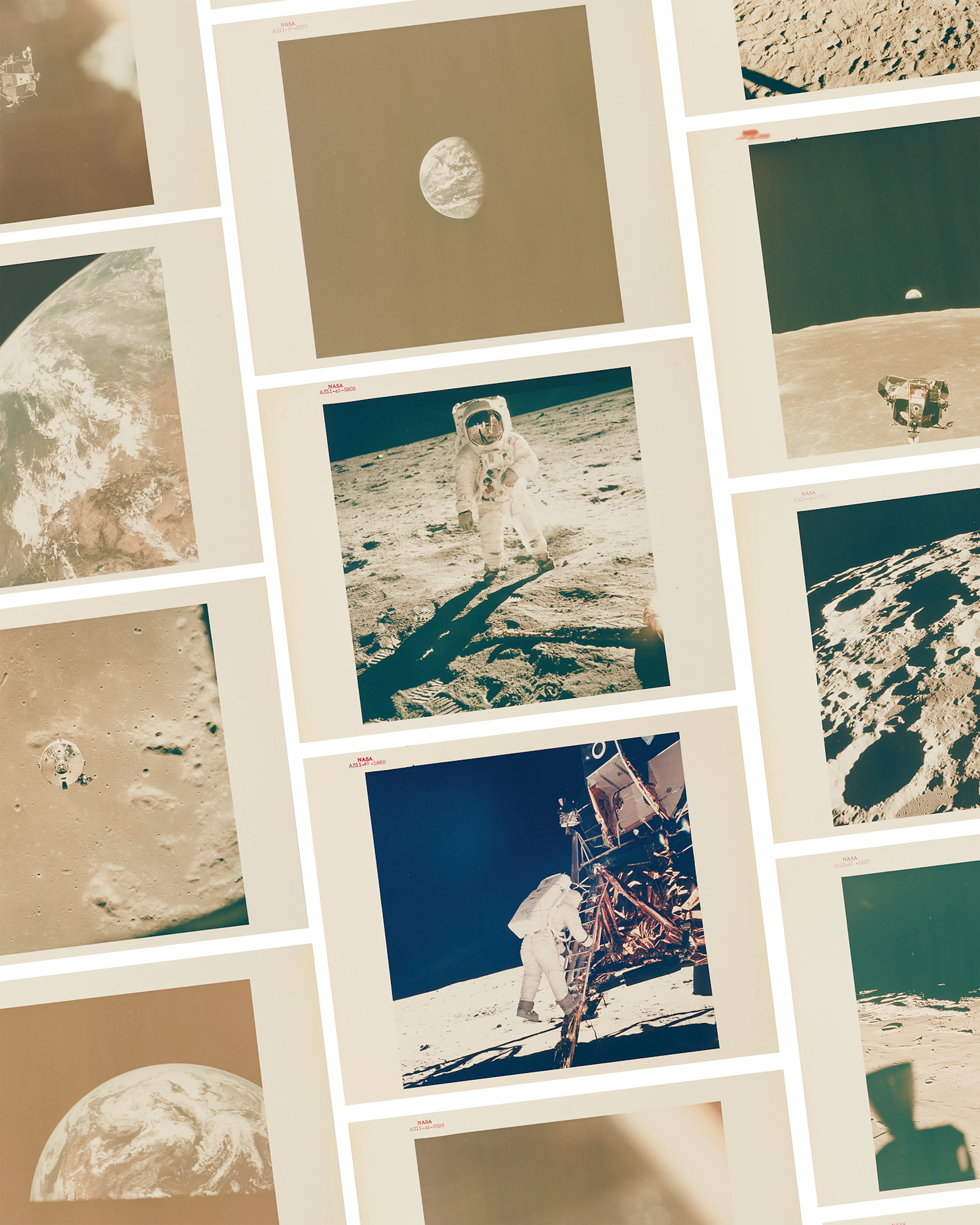Apollo 11 Set of (11) Original Red-Numbered NASA Photographs