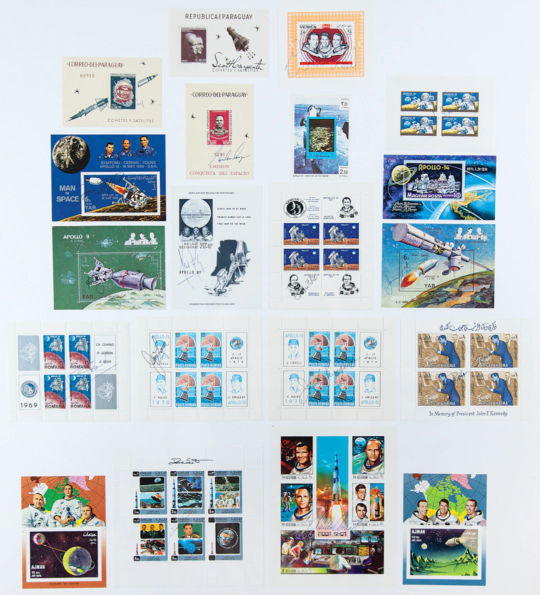 Astronauts Signed 'Sieger' Stamp Collection (20)