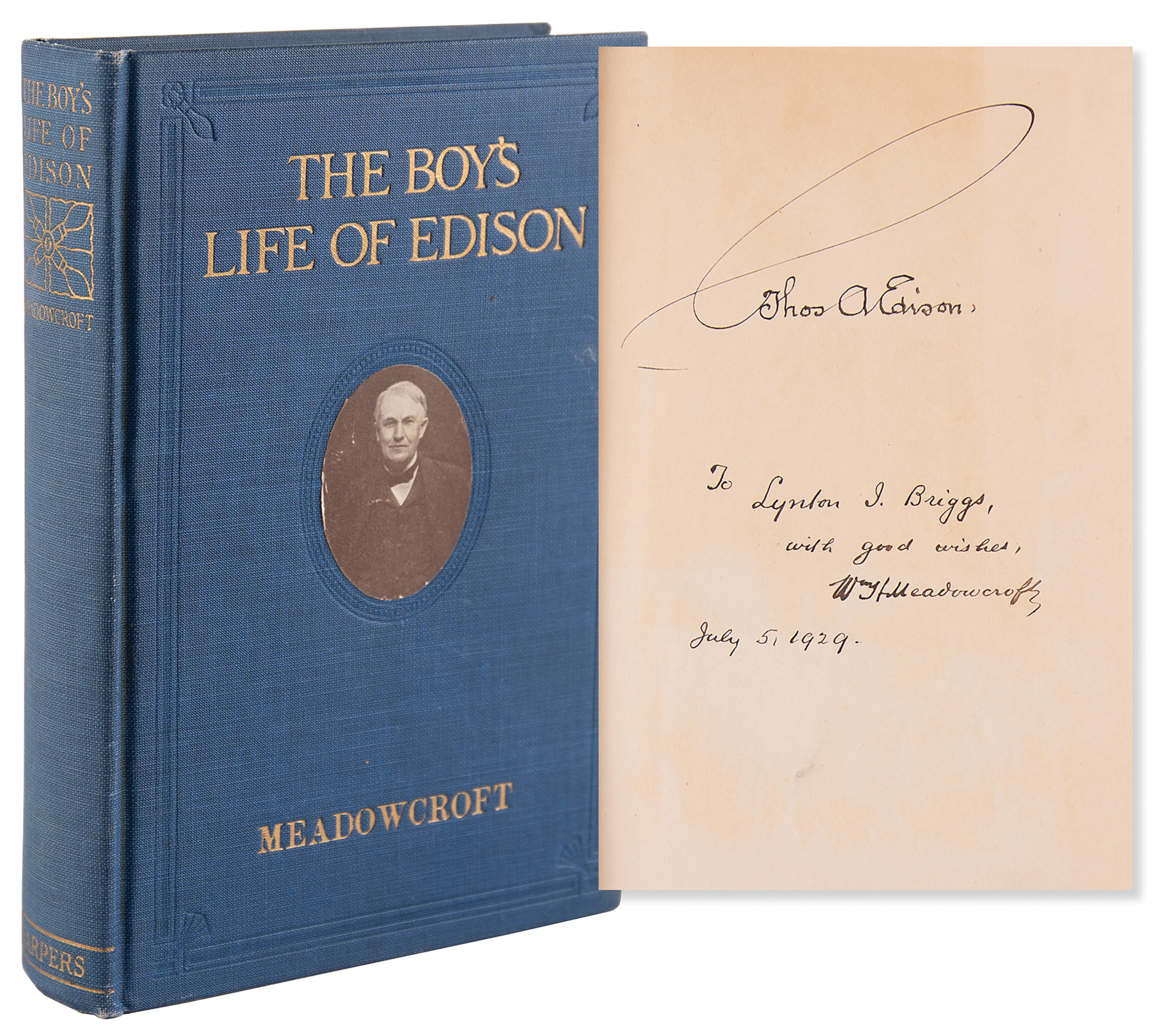 Thomas Edison Signed Book - The Boy's Life of Edison