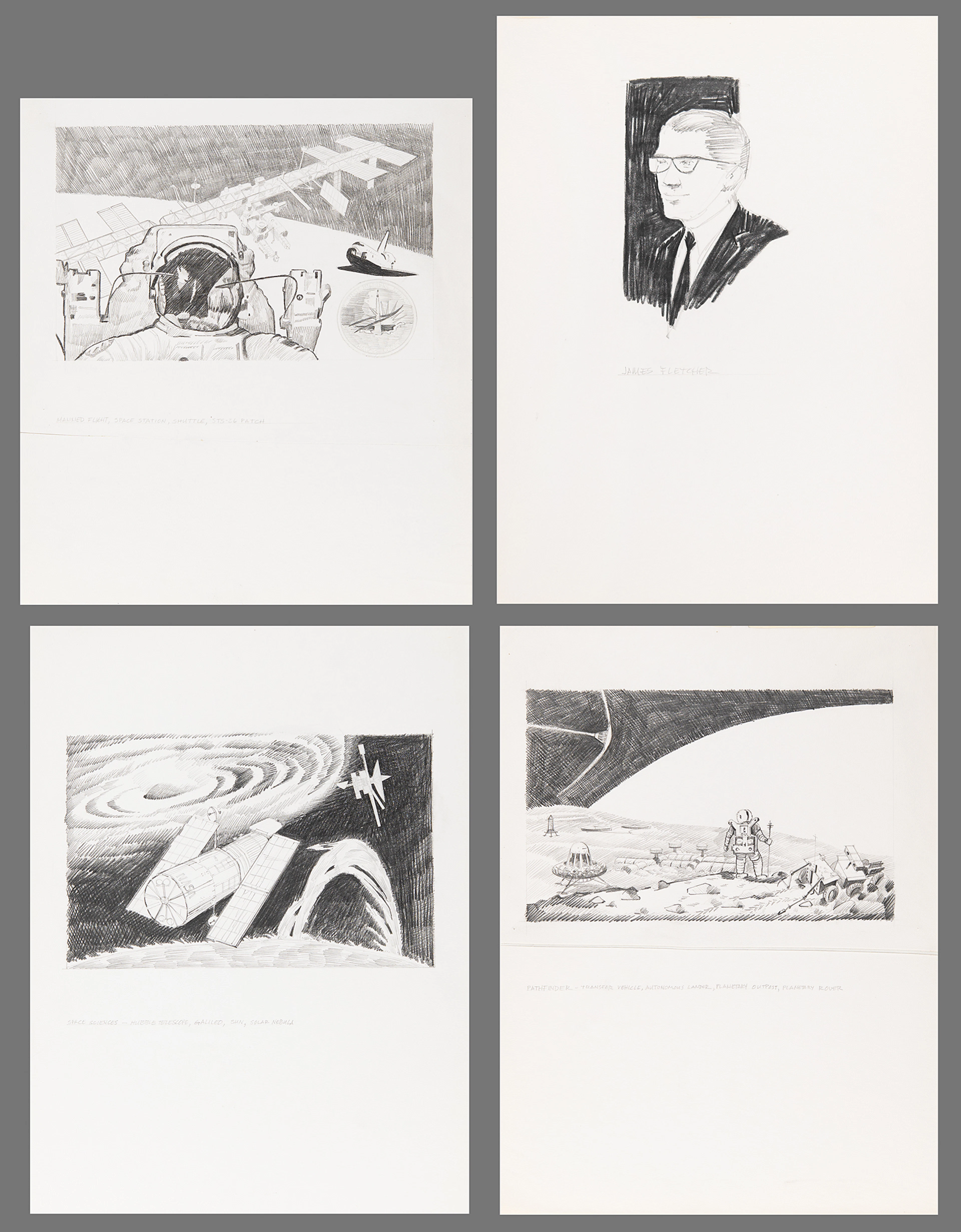 NASA: James Dean (4) Original Sketches