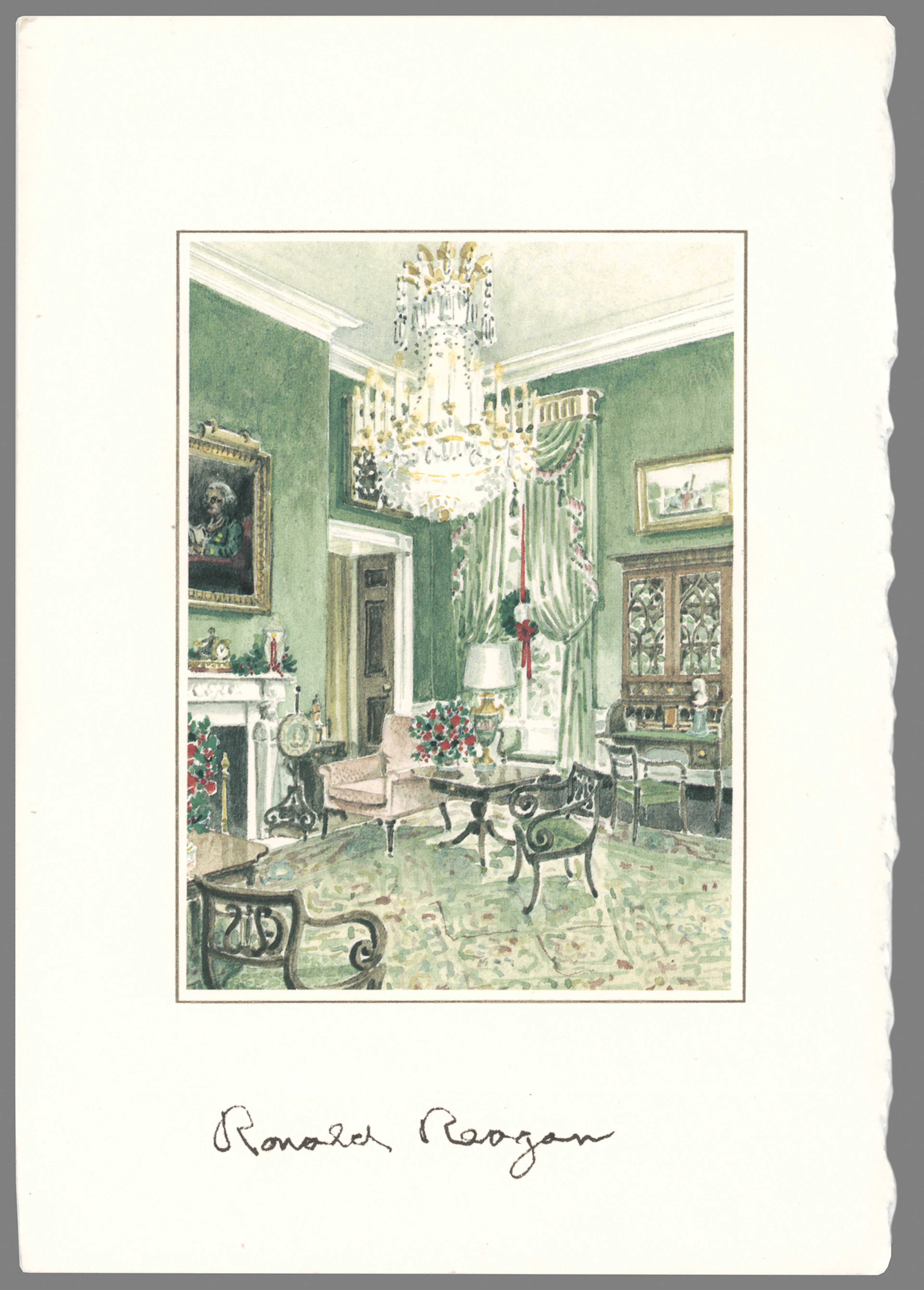 Ronald Reagan Signed White House Christmas Card (1983)
