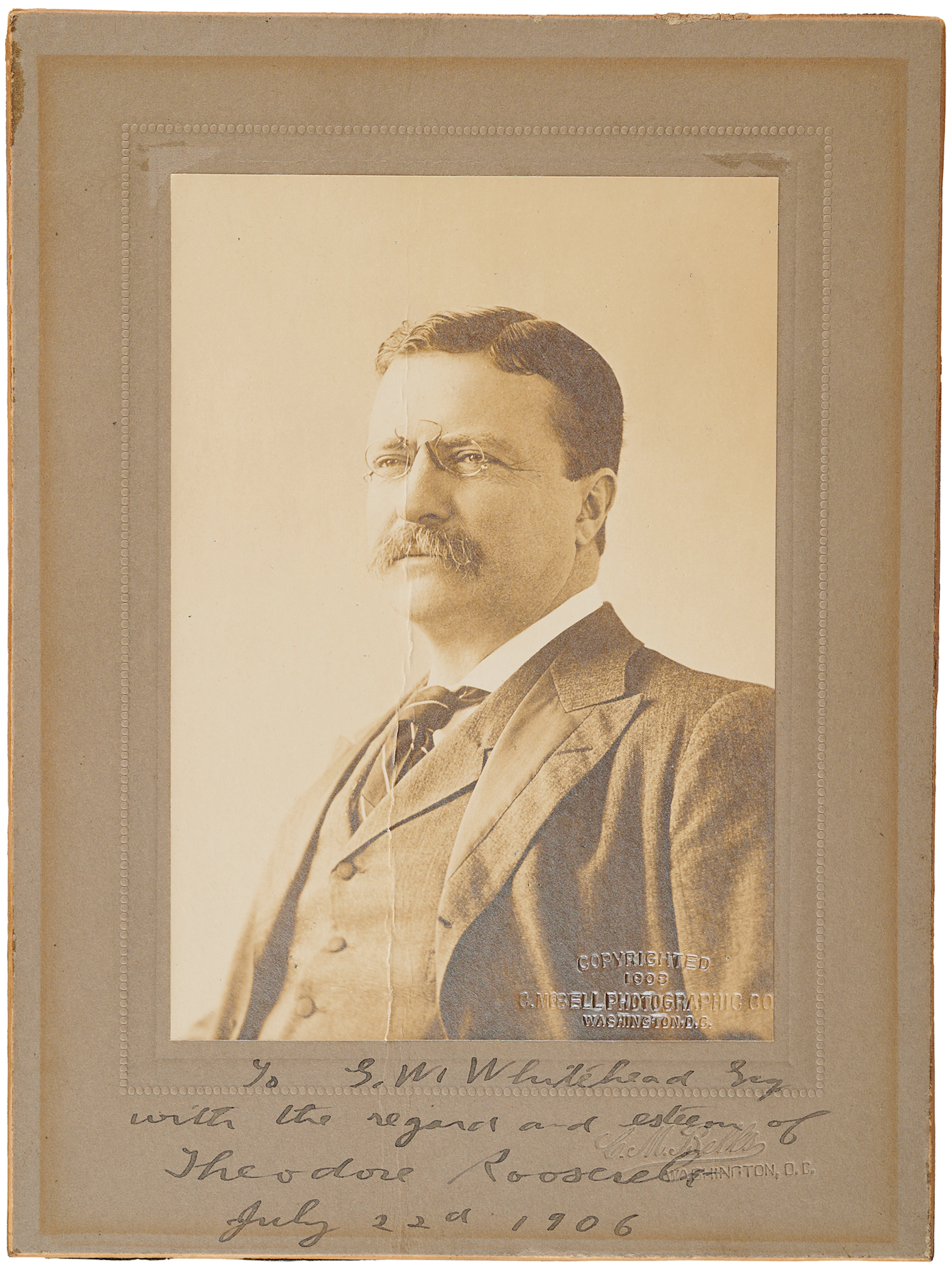 Theodore Roosevelt Signed Photograph as President