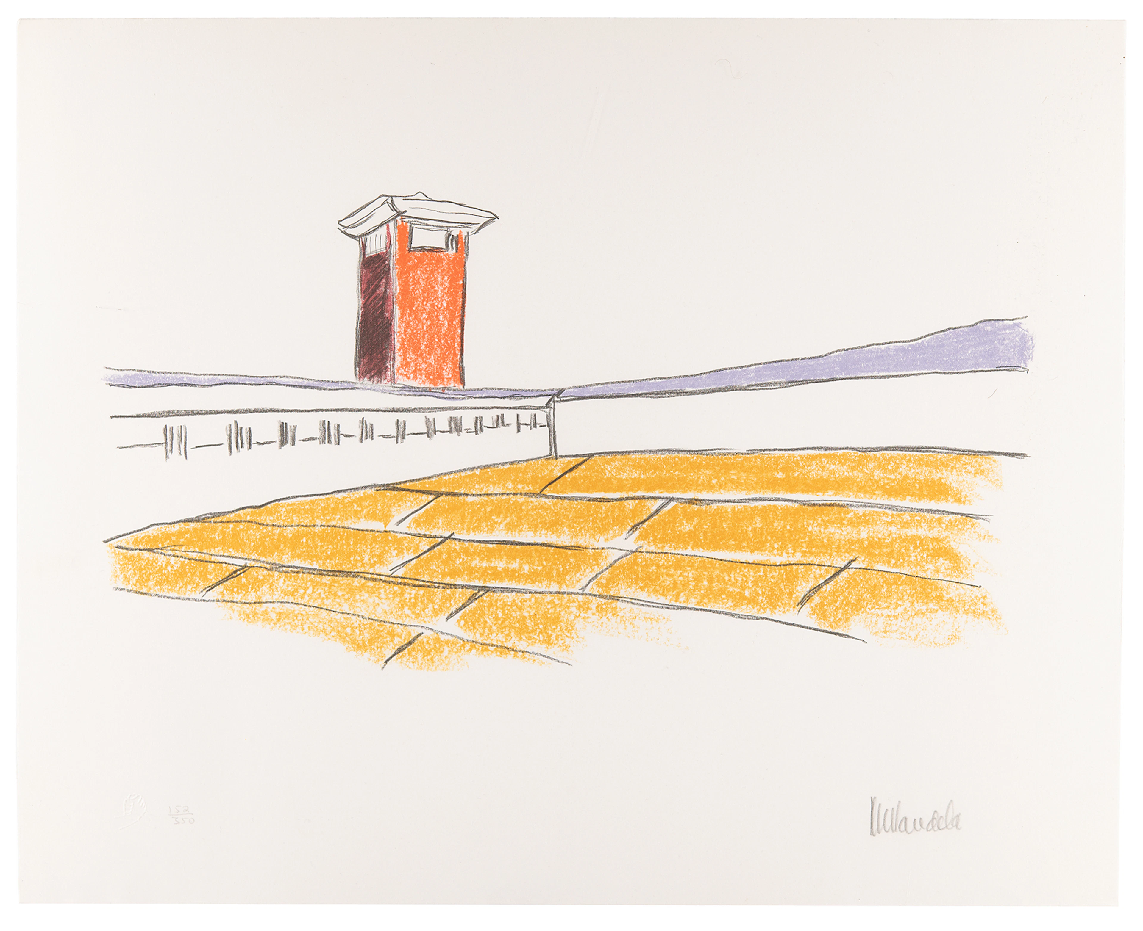 Nelson Mandela Signed Lithograph - 'The Tennis Court' (Ltd. Ed. #