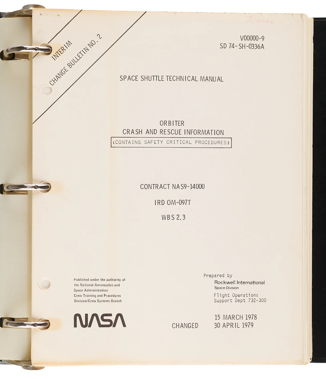 Space Shuttle Orbiter Crash and Rescue Manual